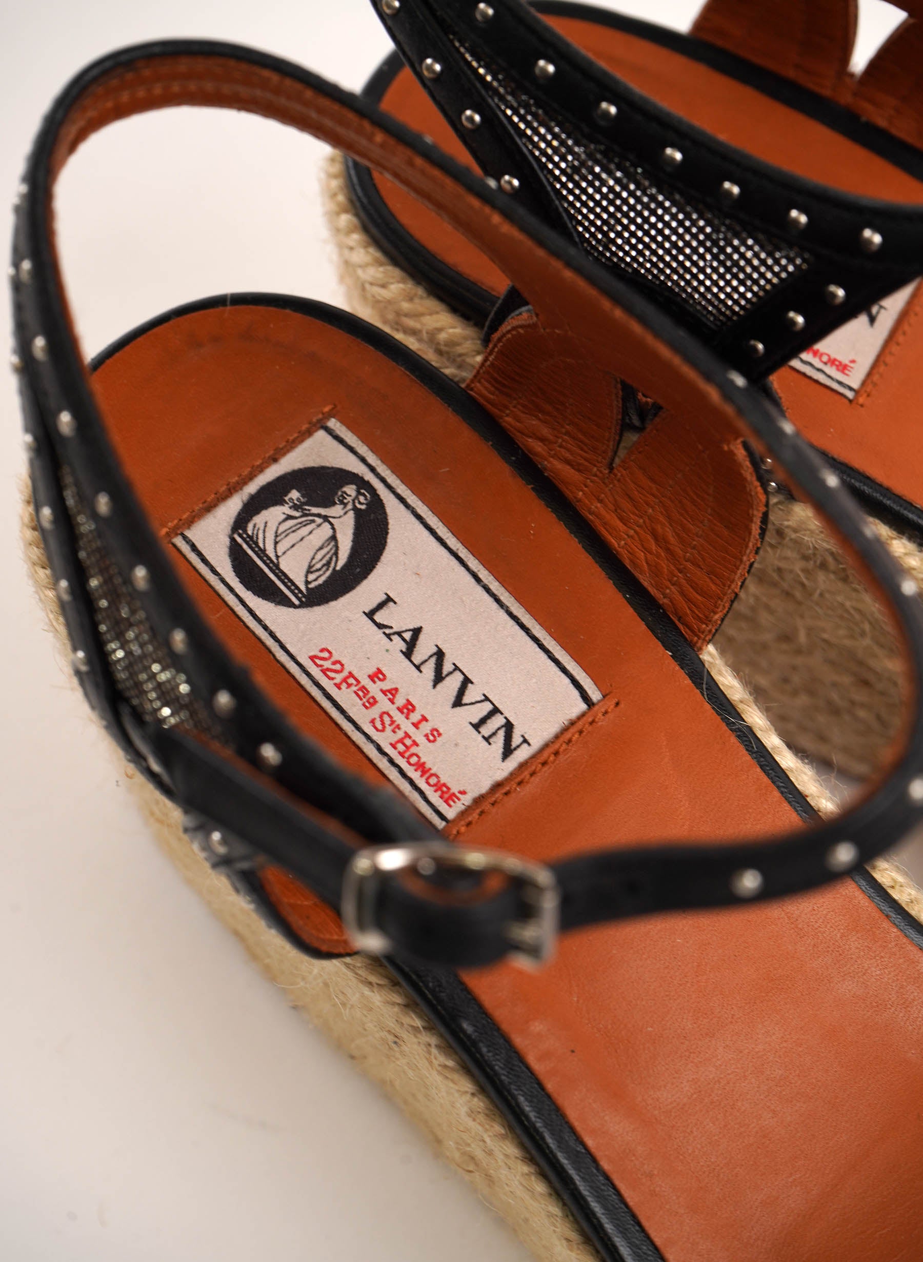 Lanvin Leather Striped Espadrilles