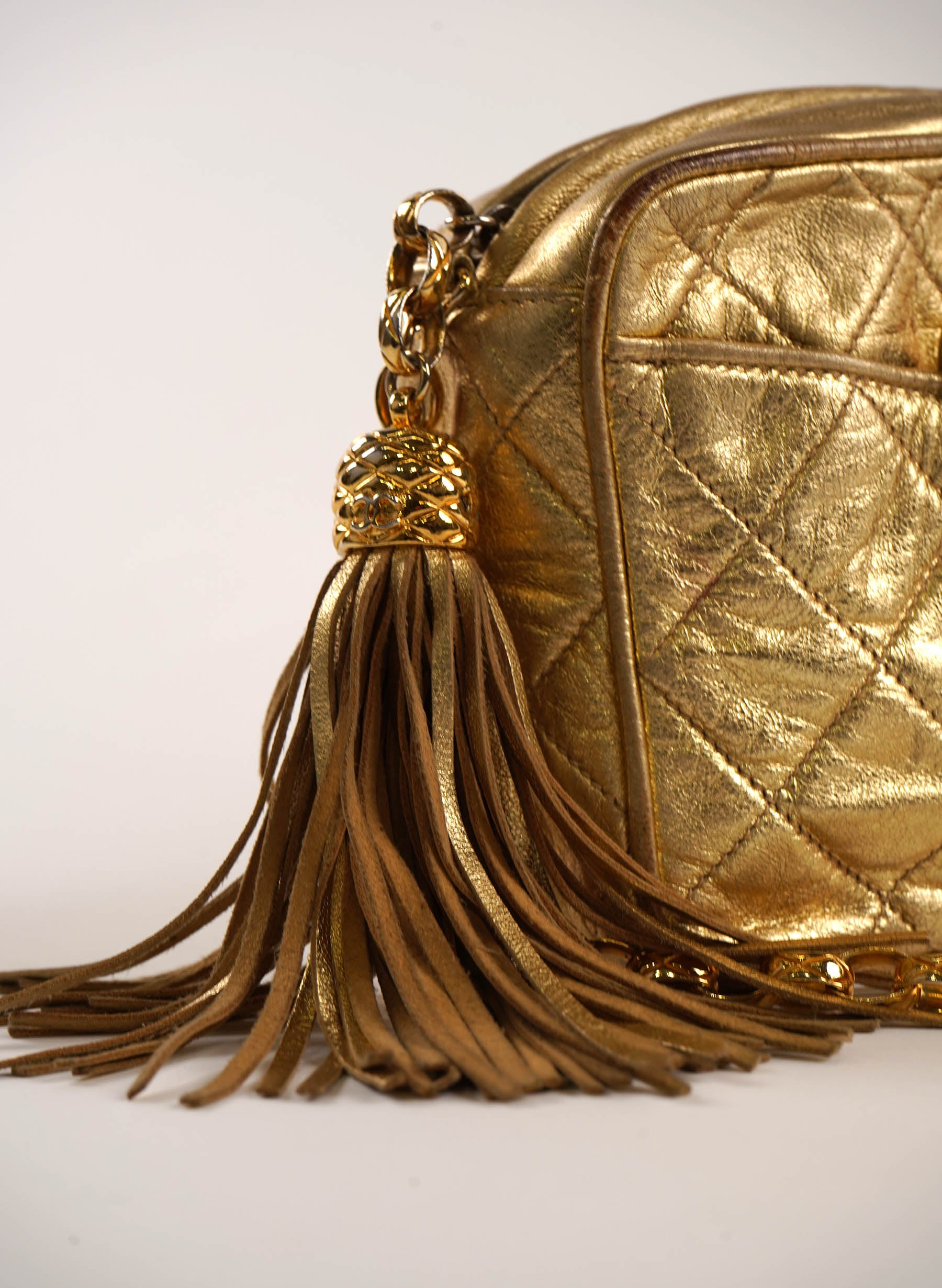 Sac à caméra Chanel Vintage CC à pompon