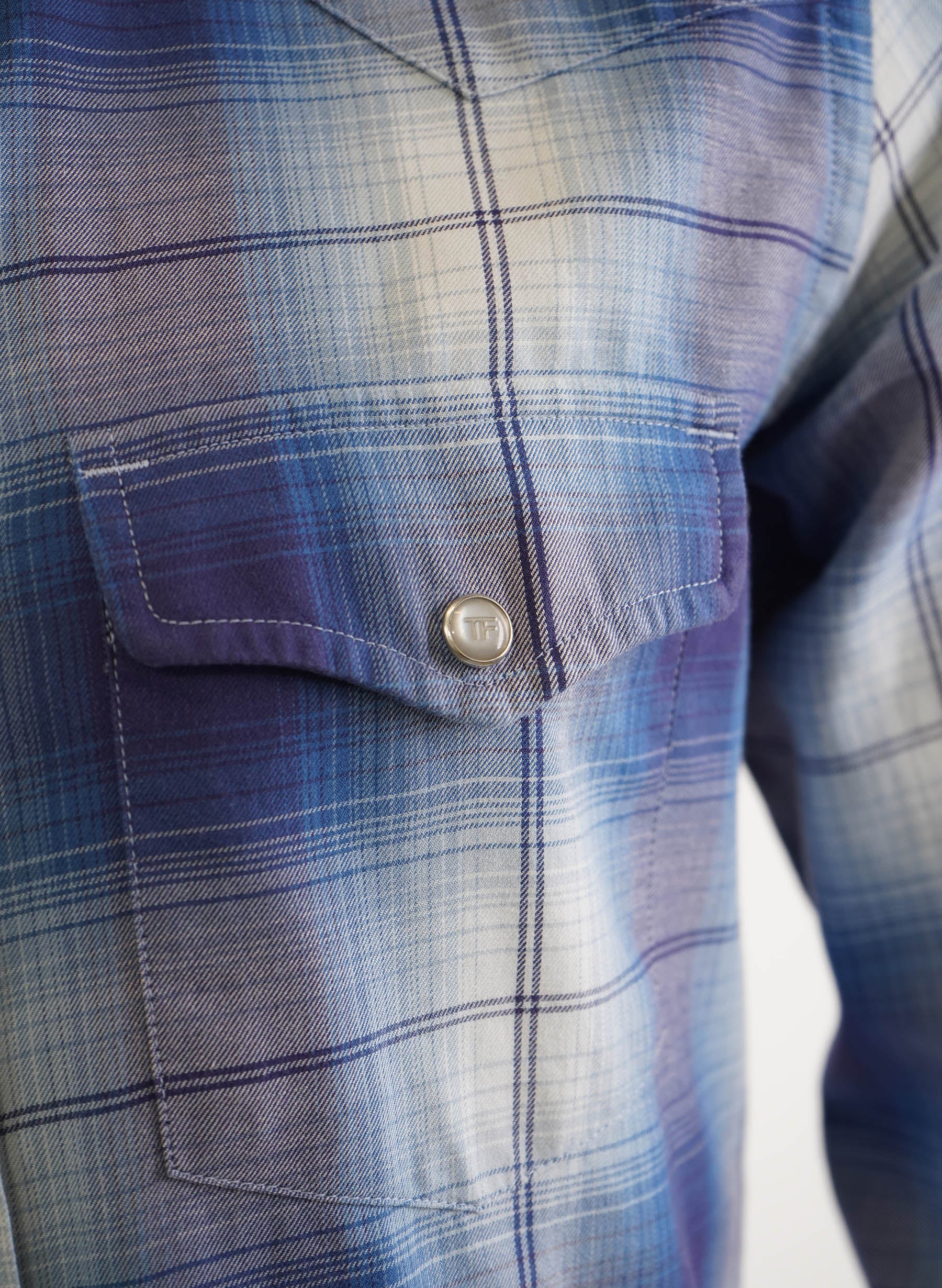 Chemise western à carreaux en coton Tom Ford