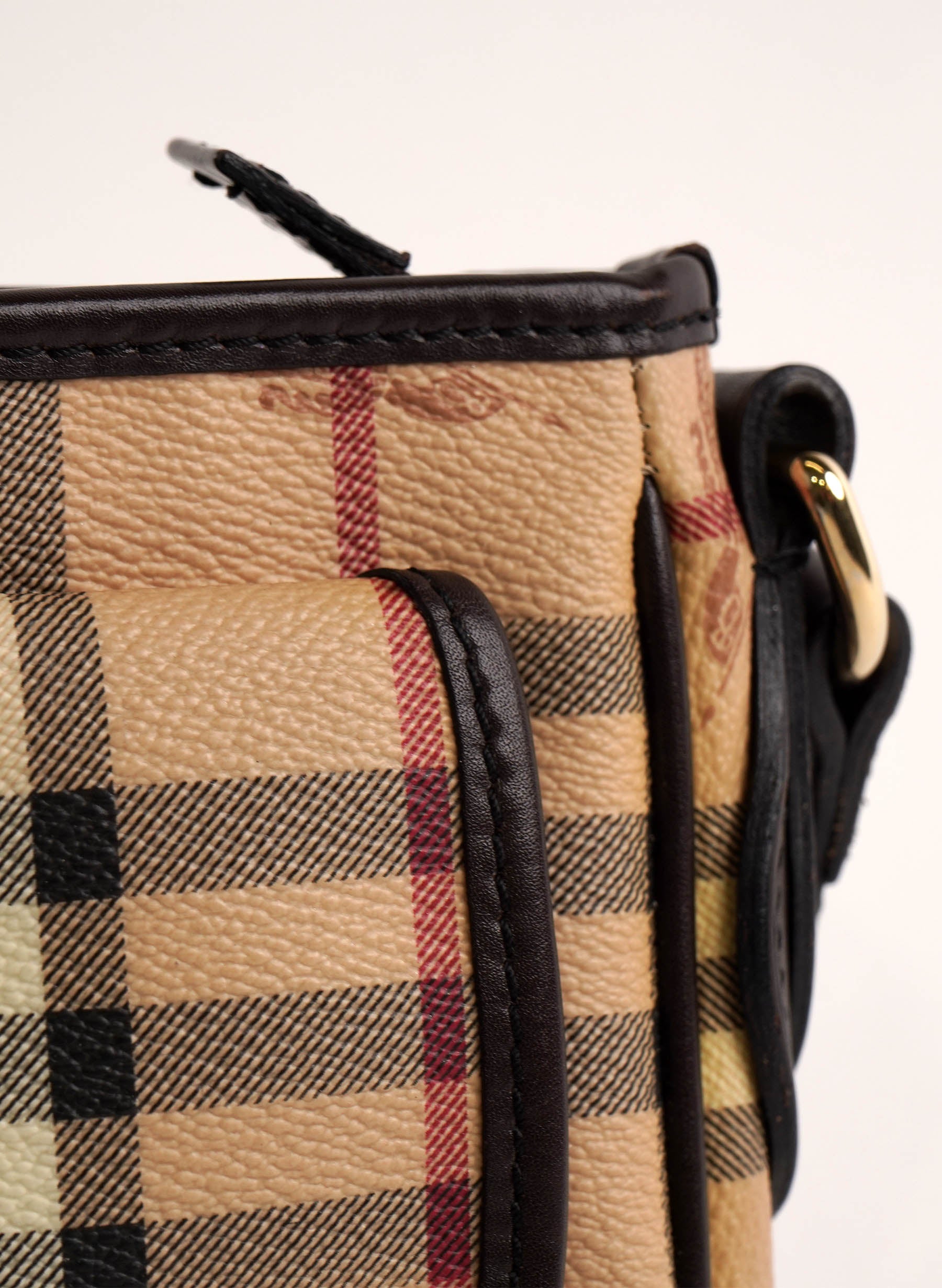 Sac bandoulière Burberry Haymarket Check en toile enduite