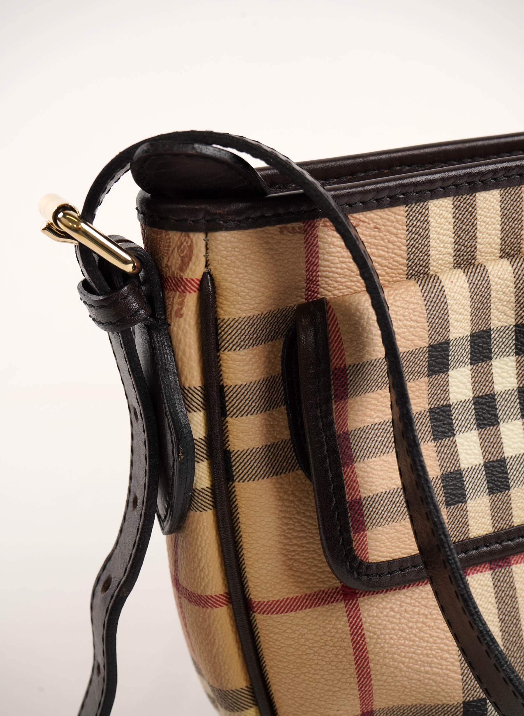 Sac bandoulière Burberry Haymarket Check en toile enduite