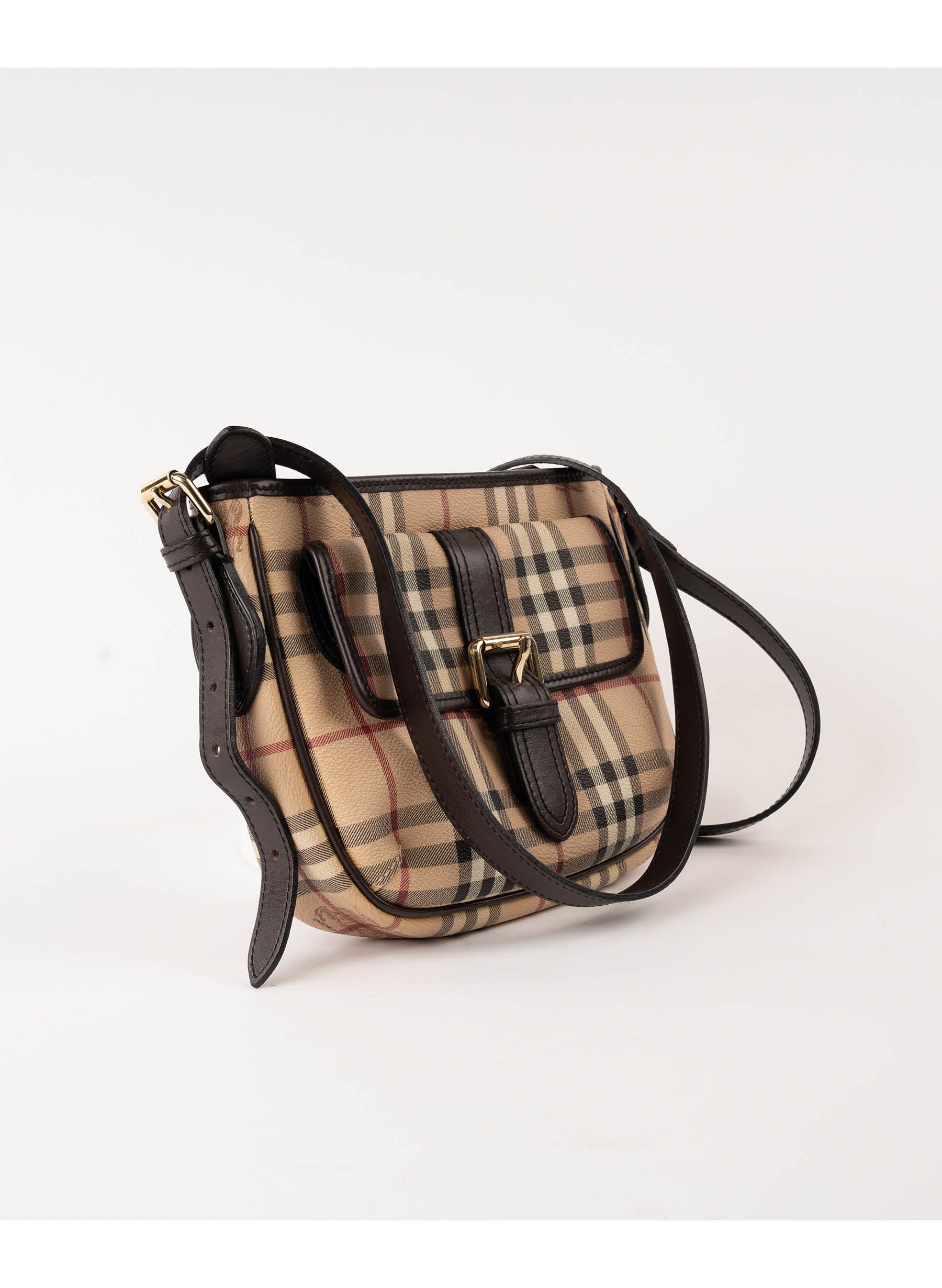Sac bandoulière Burberry Haymarket Check en toile enduite