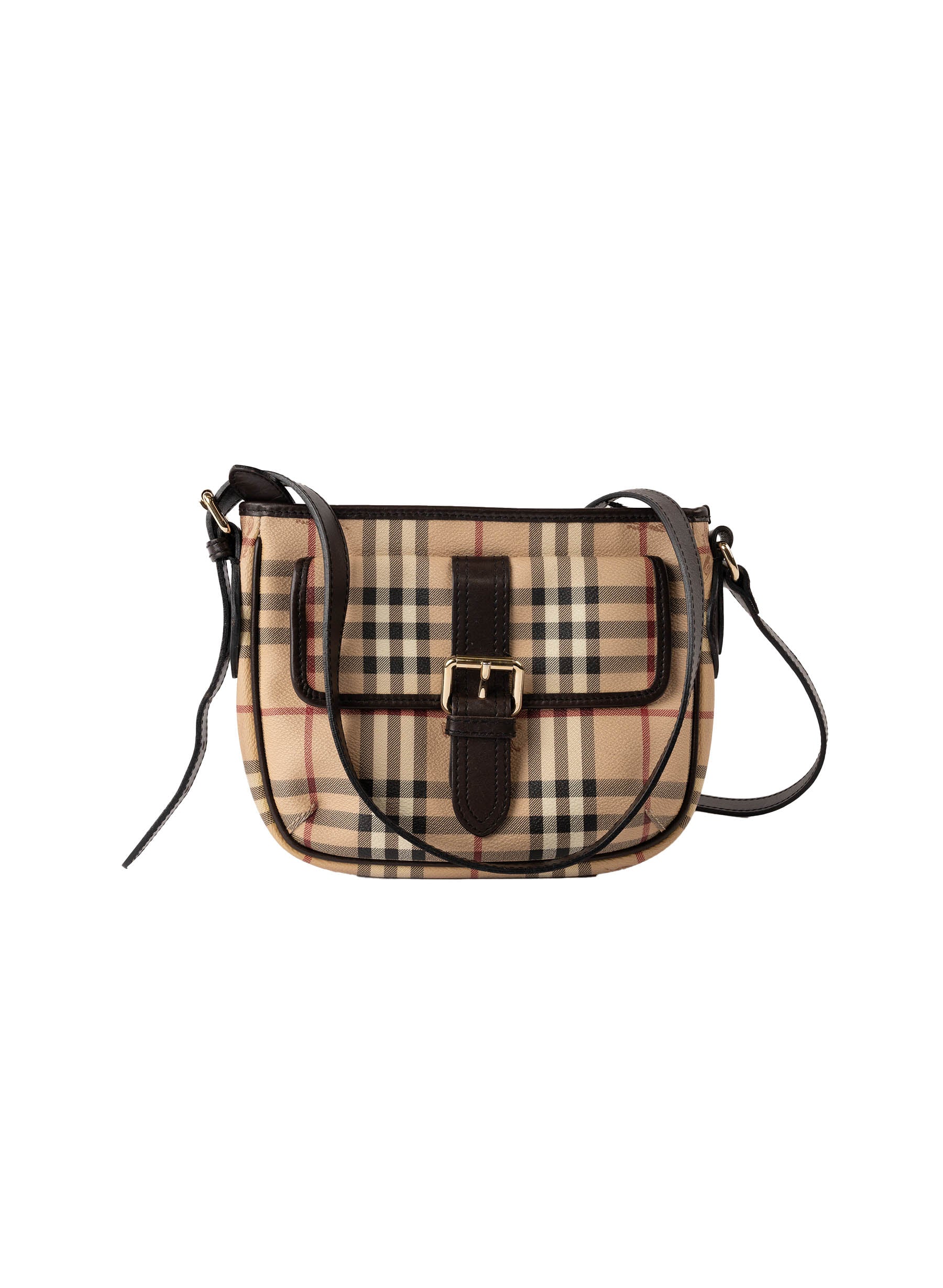 Sac bandoulière Burberry Haymarket Check en toile enduite