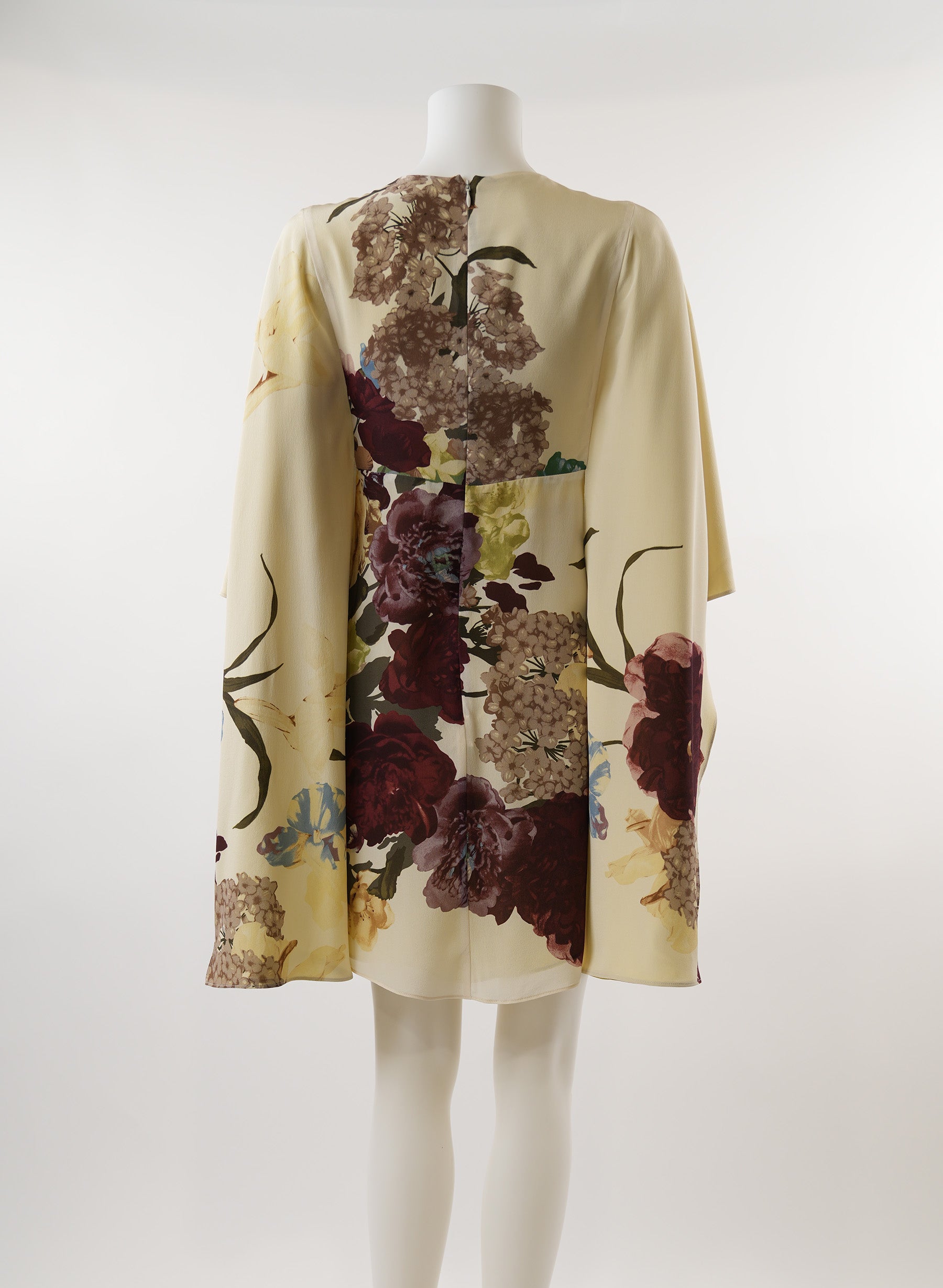 Robe Valentino à effet cape et imprimé floral
