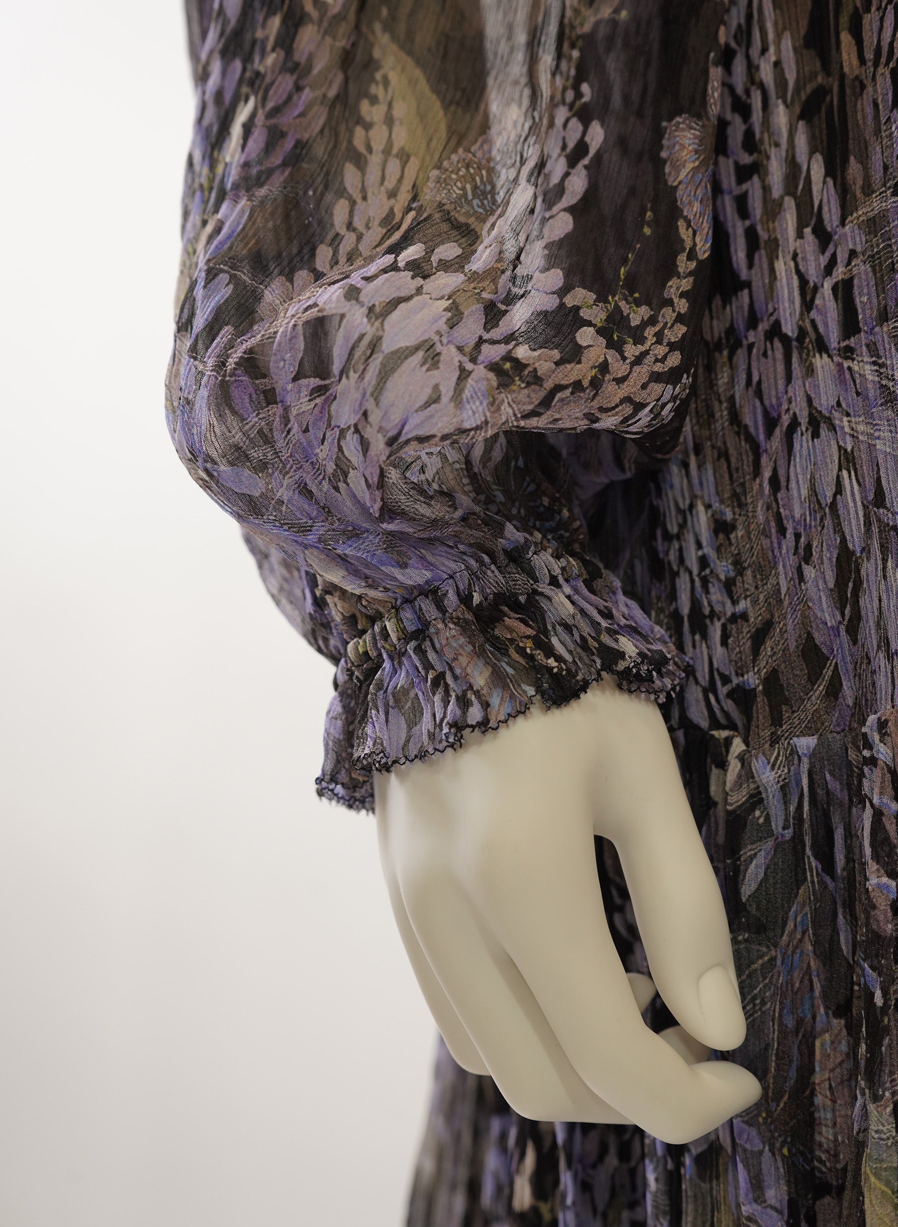 Robe Zimmermann en crêpe de soie à imprimé floral froncé