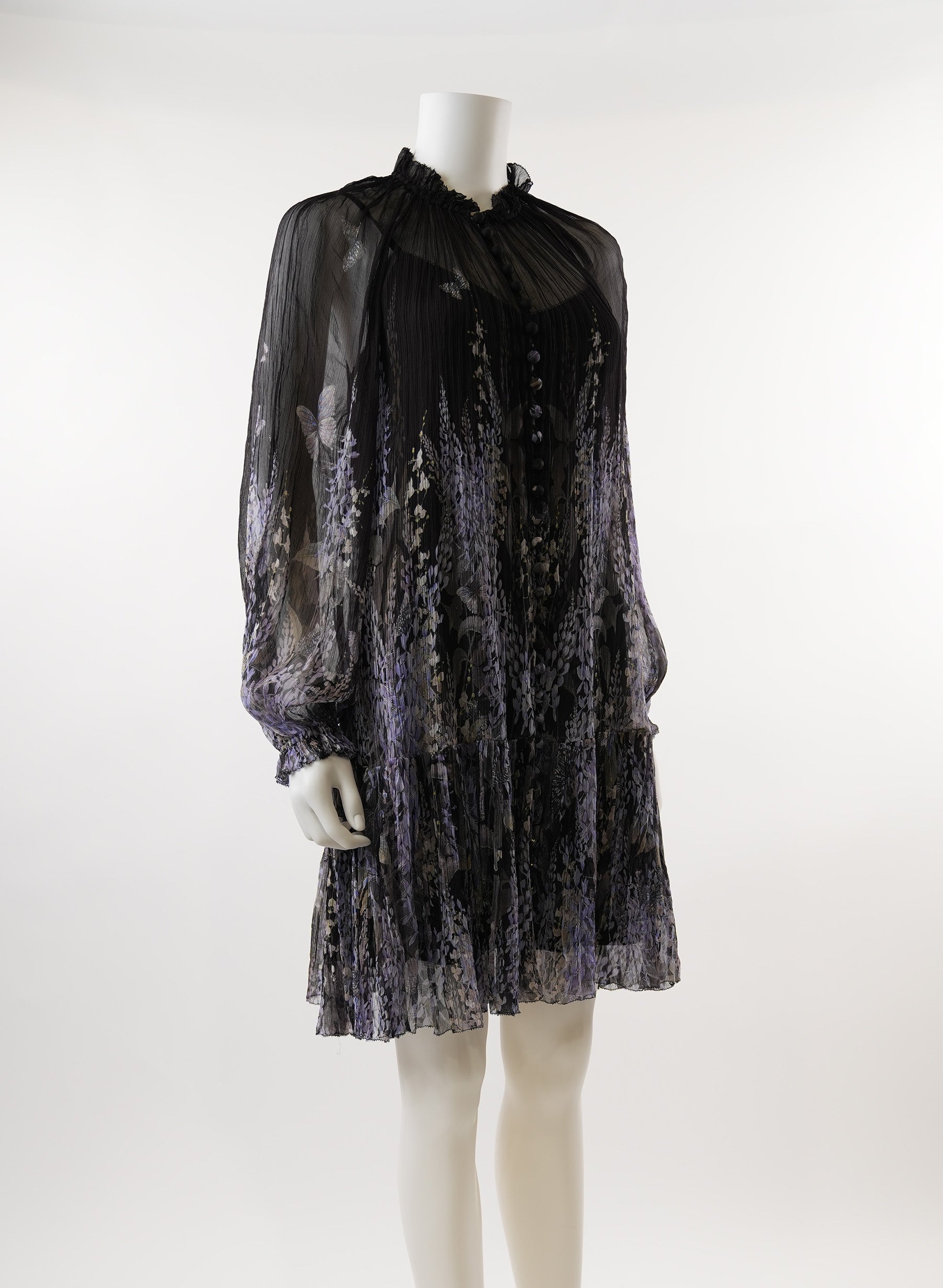 Robe Zimmermann en crêpe de soie à imprimé floral froncé