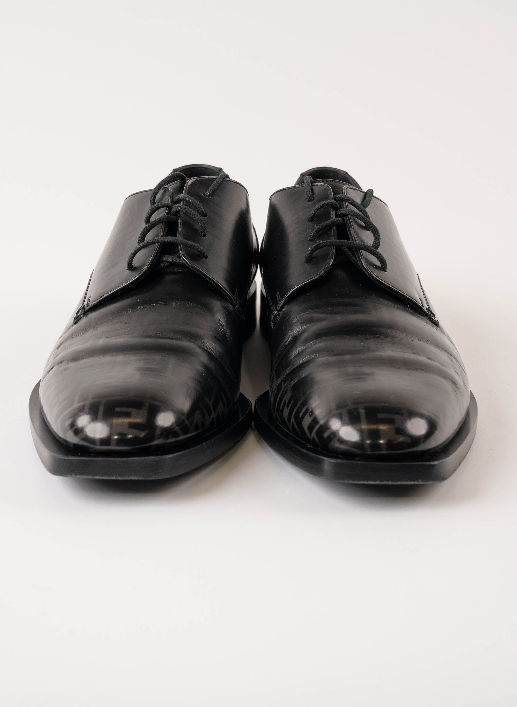 Chaussures Derby en cuir à imprimé FF Fendi