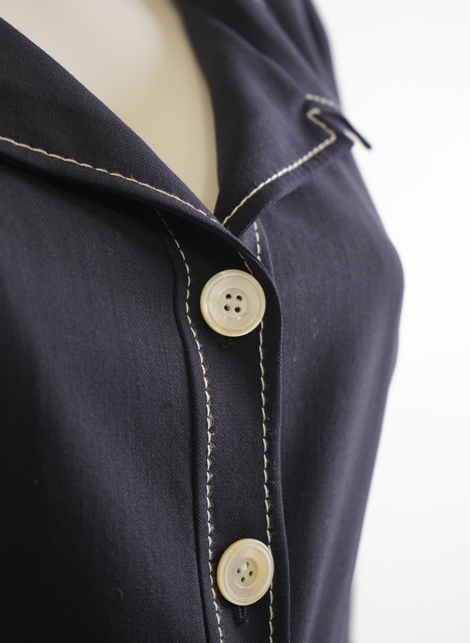 Robe en laine à surpiqûres contrastées Valentino