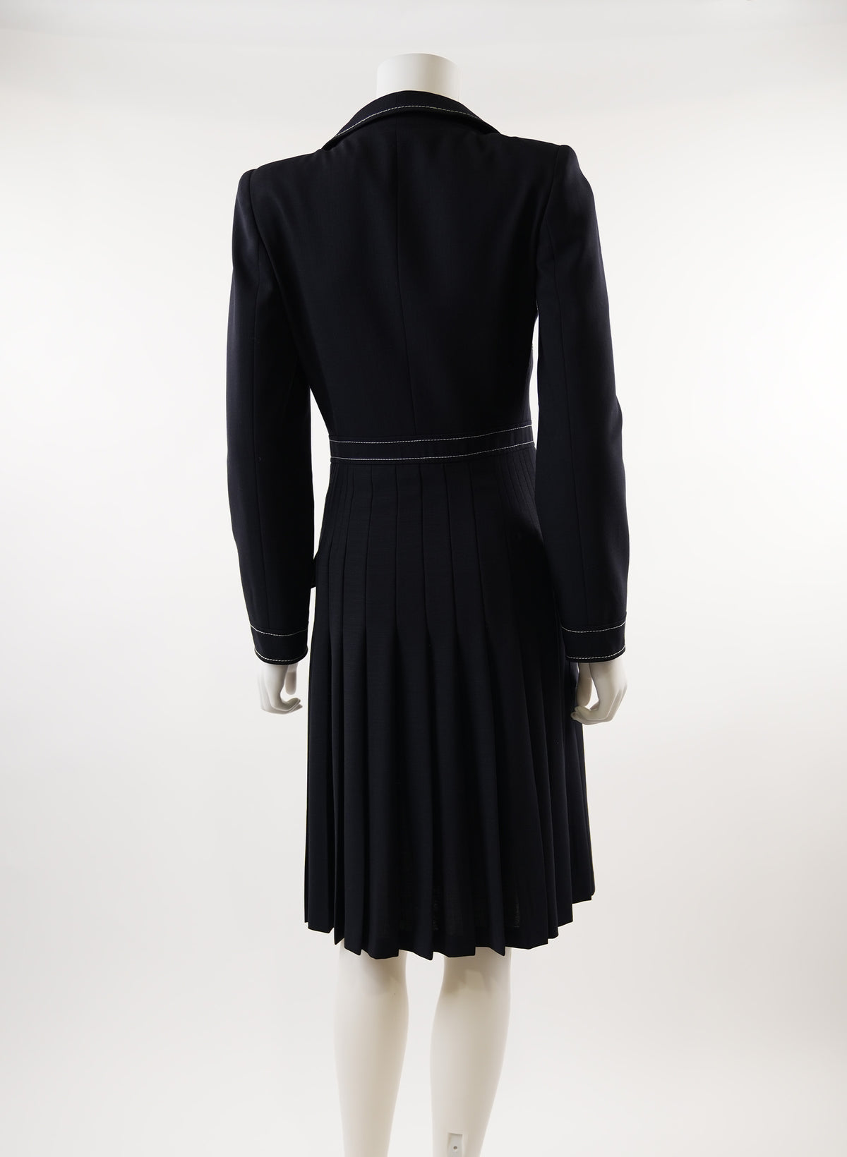 Robe en laine à surpiqûres contrastées Valentino