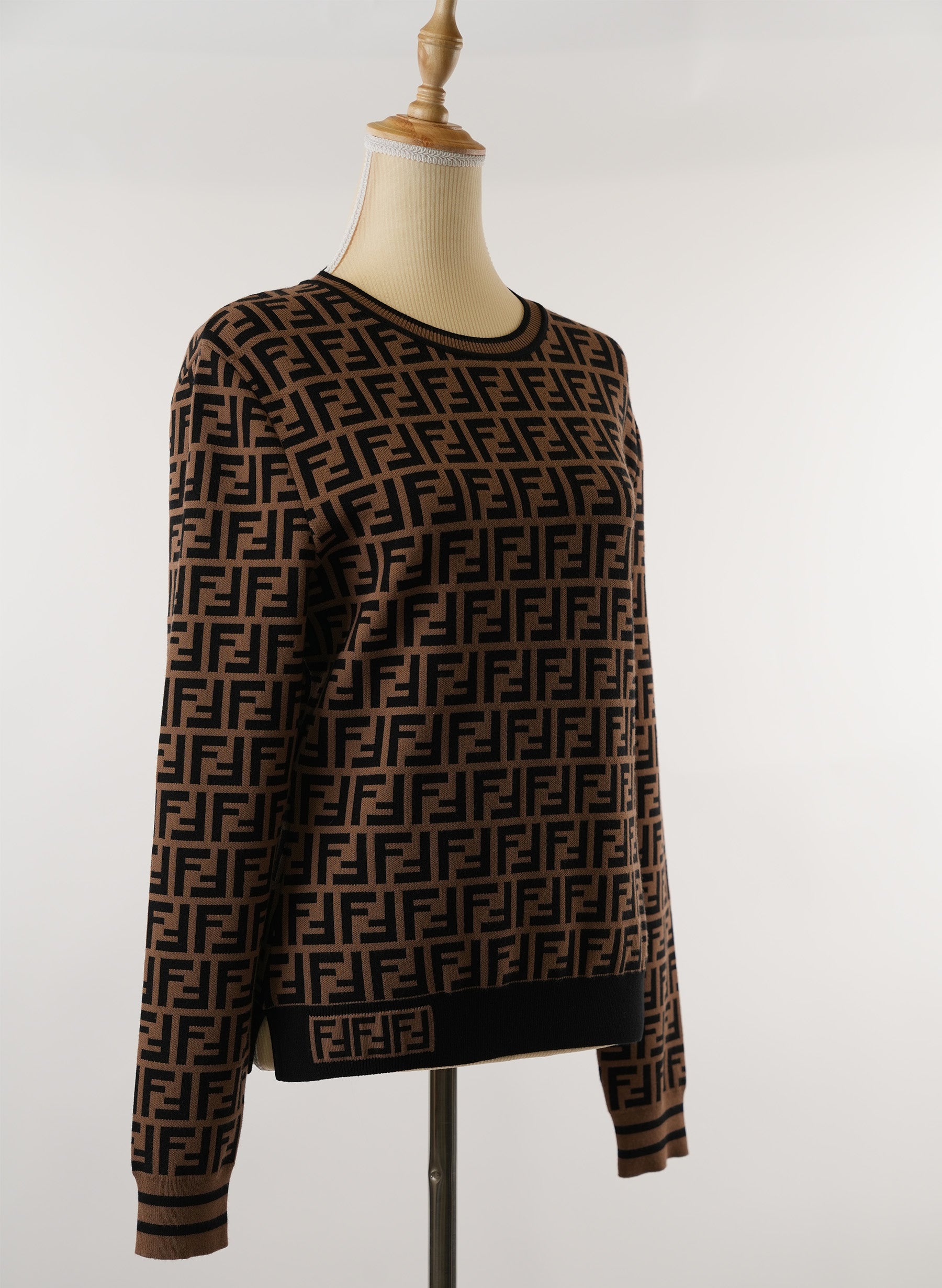Haut en maille jacquard monogrammée Fendi