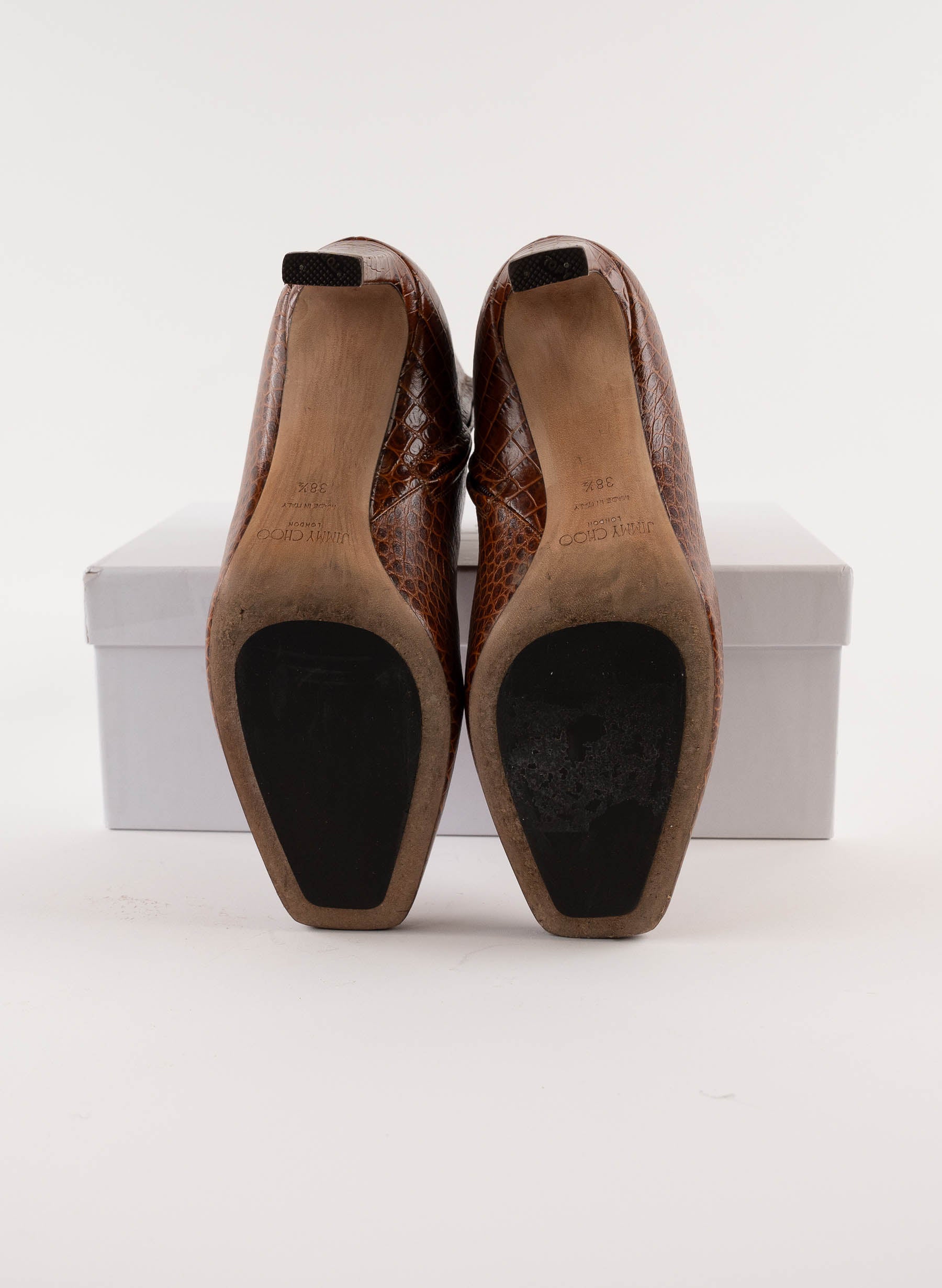 Bottines Minori en cuir de veau embossé crocodile Jimmy Choo