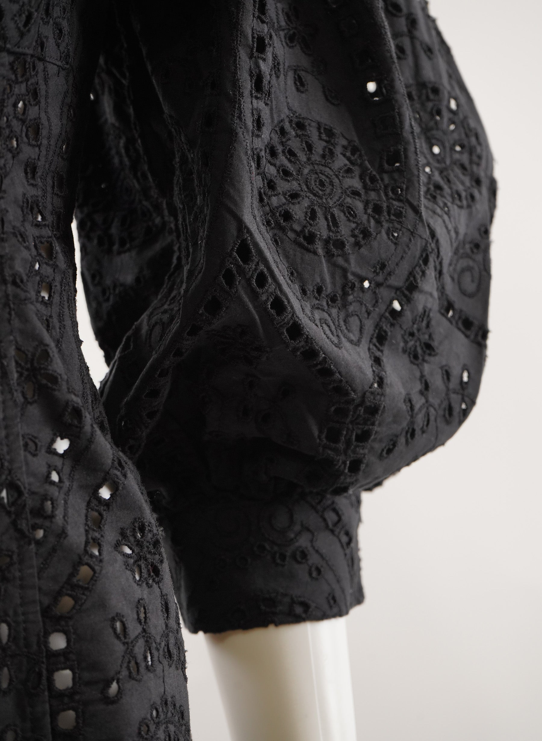 Mini-robe en broderie anglaise à manches ballon Ganni