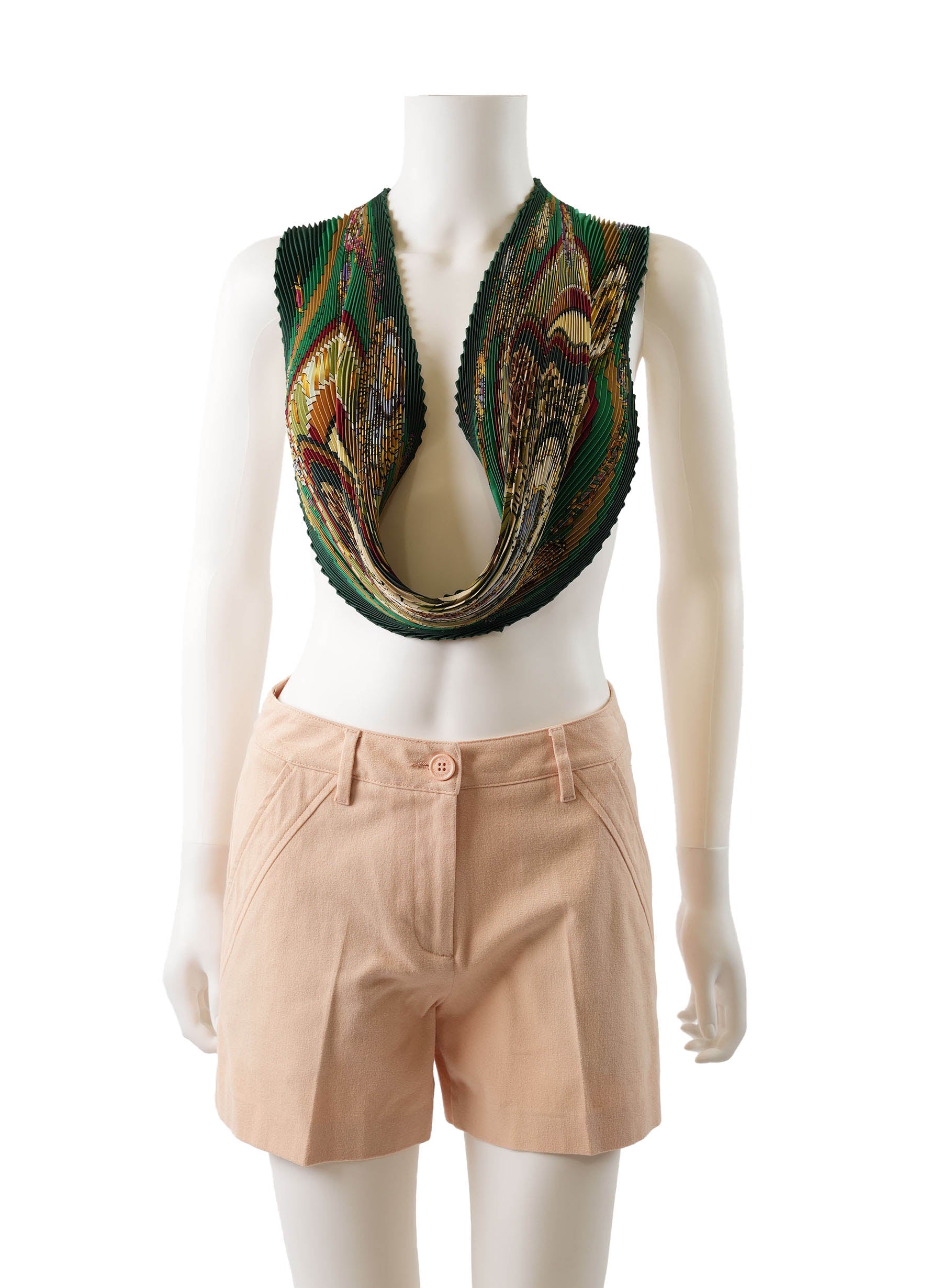 Foulard Hermès imprimé plissé