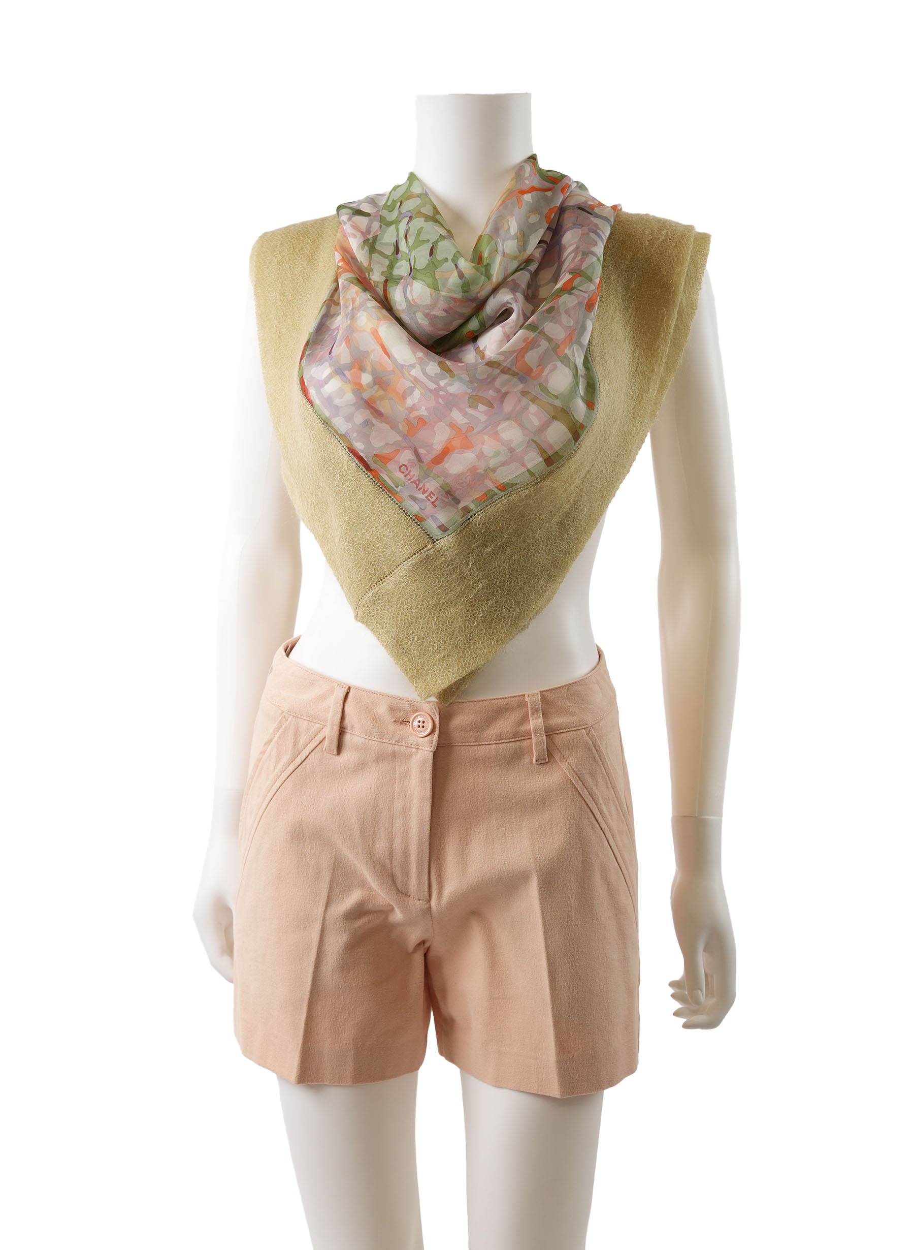 Écharpe Chanel CC en mohair et soie mélangés