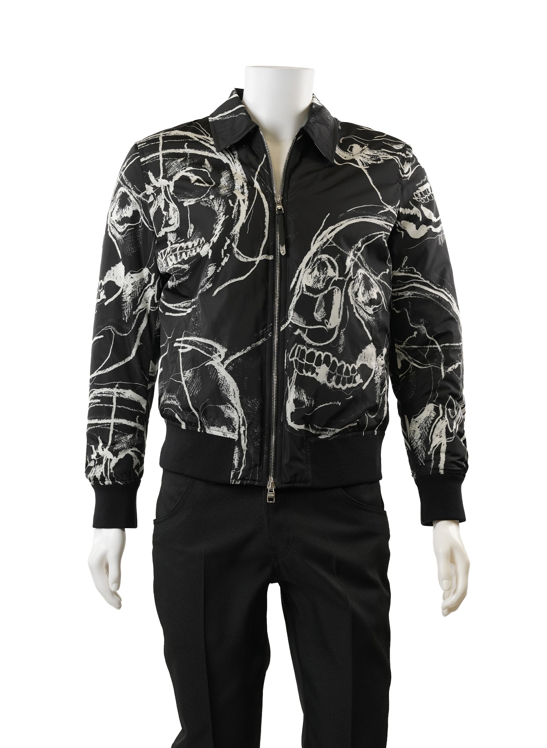 Veste zippée à imprimé tête de mort Alexander McQueen