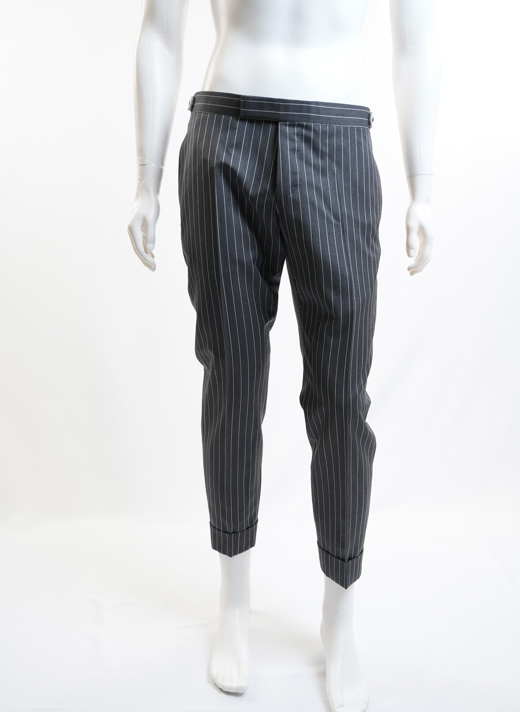 Thom Browne Black And White Pinstripe Trousers