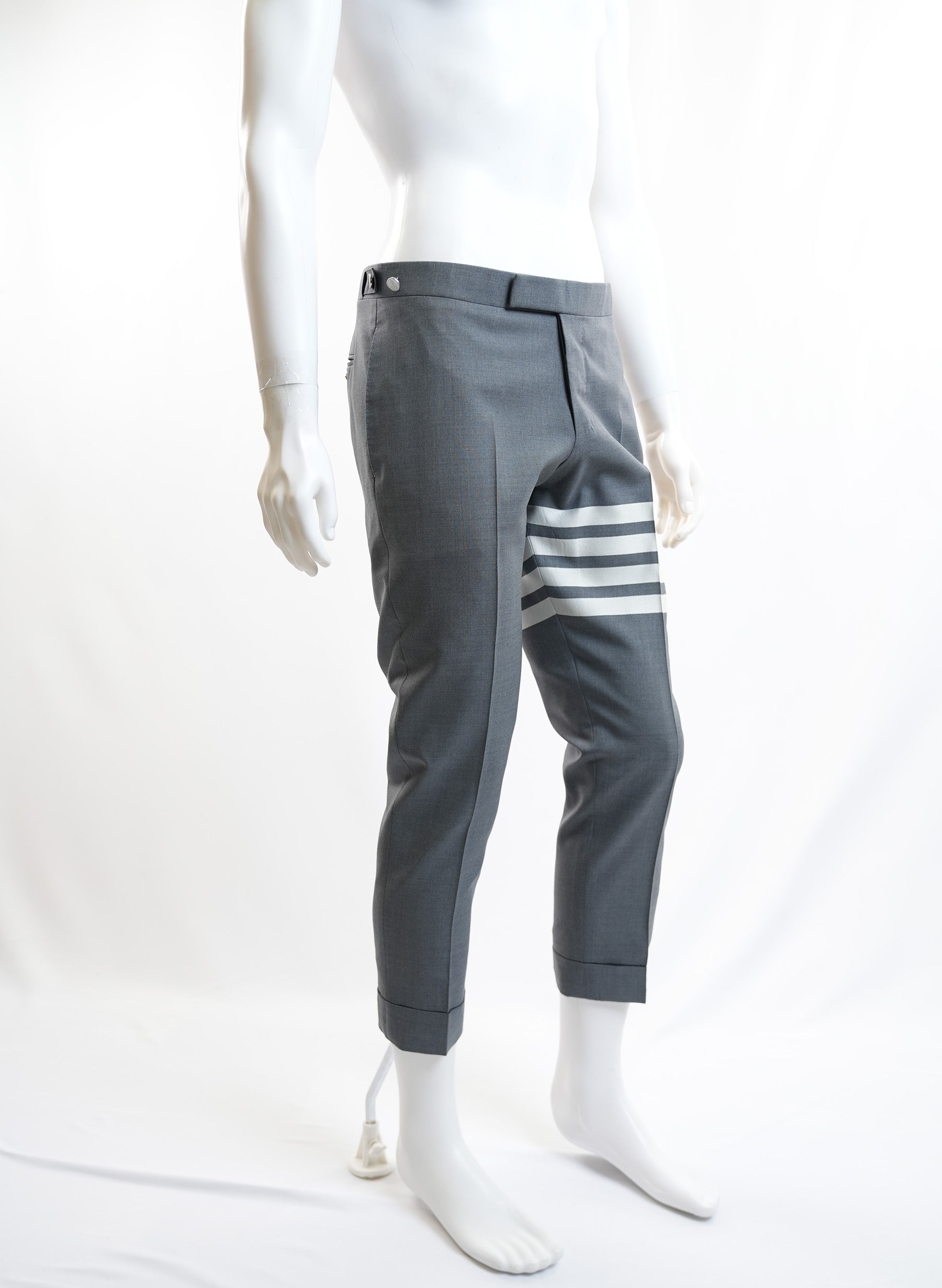 Thom Browne Grey Wool 4 Bar Trousers