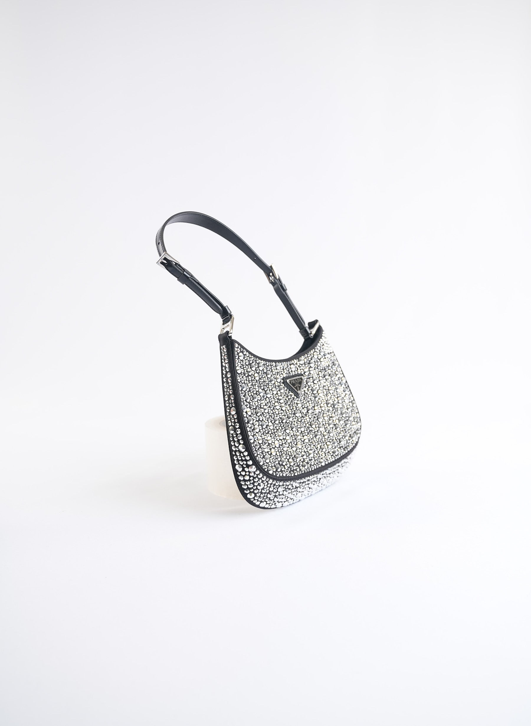 Sac Prada Cleo en satin orné de cristaux