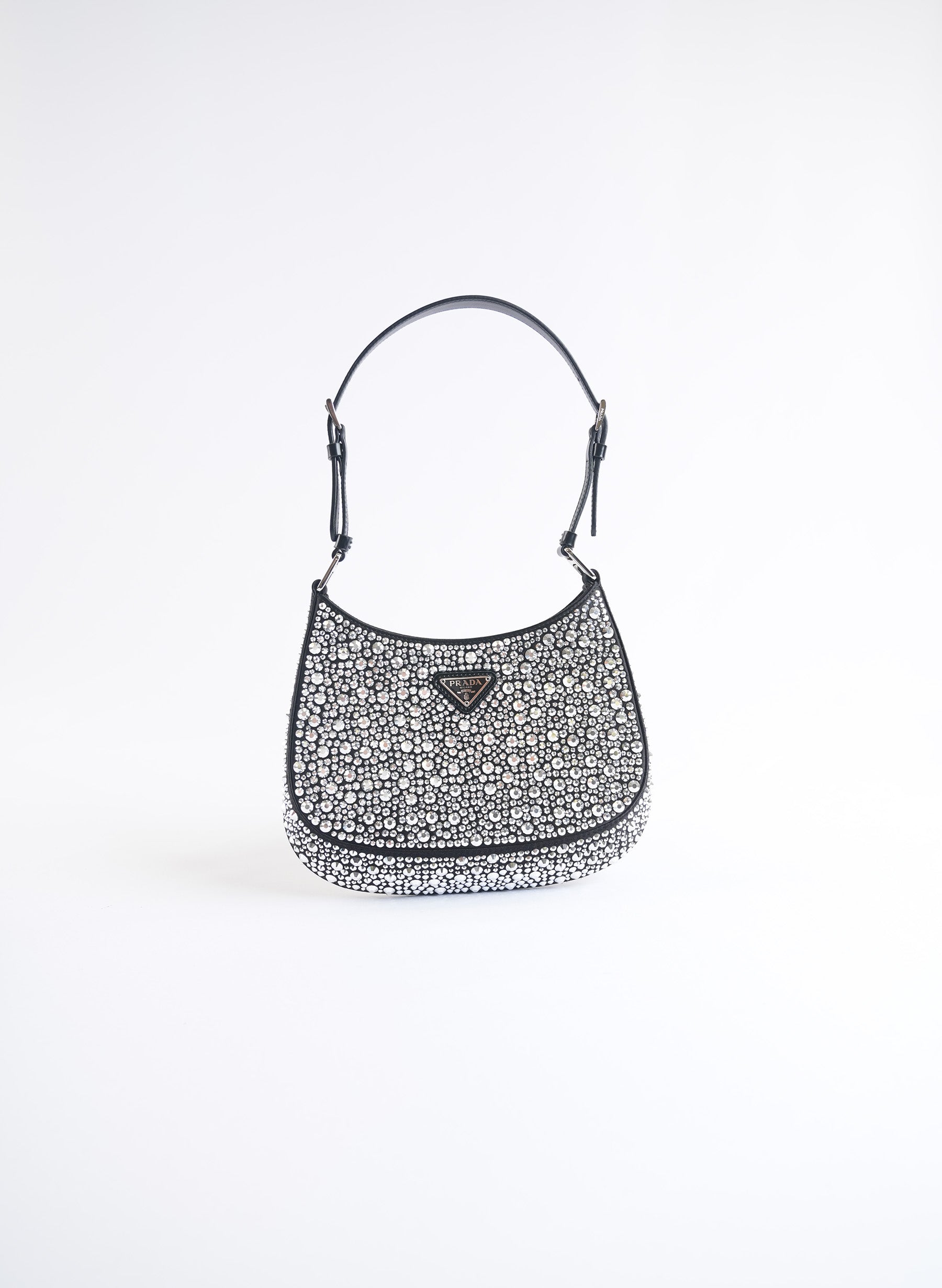 Sac Prada Cleo en satin orné de cristaux