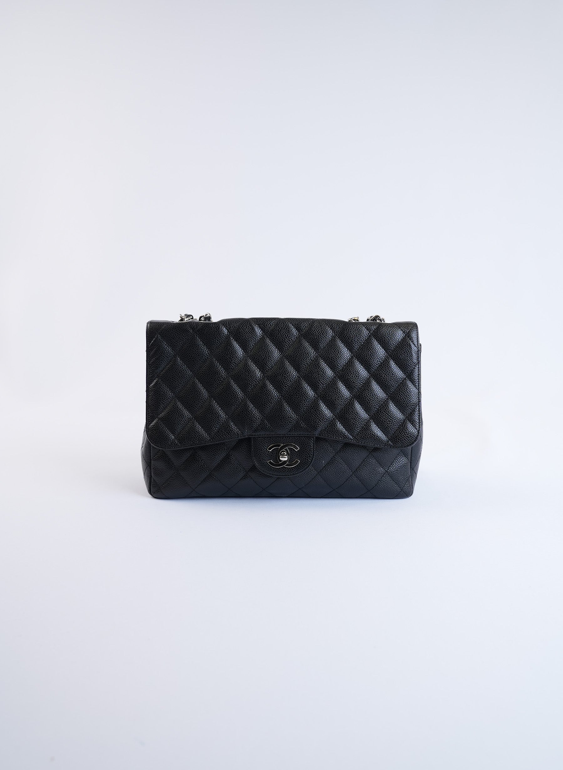Chanel Classic Quilted Double Flap Bag in Black
