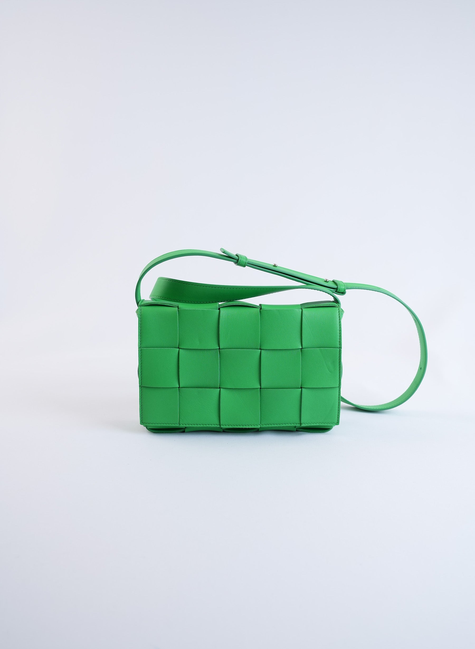 Bottega Veneta Cassette Green Leather Bag