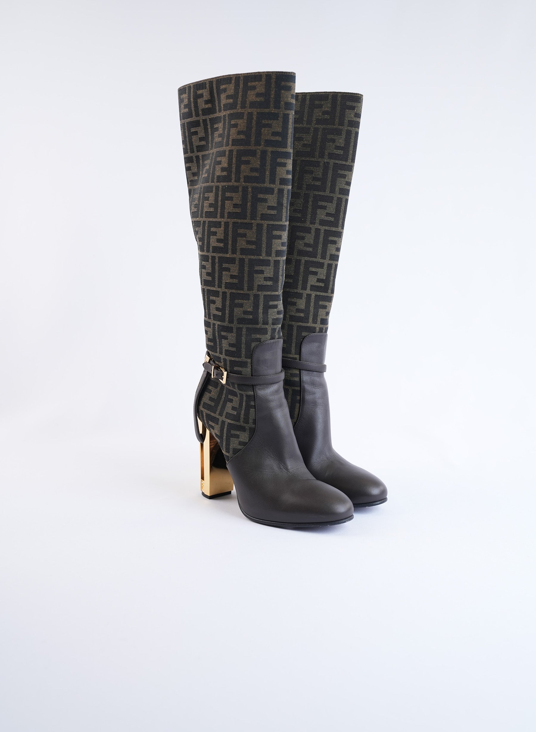 Fendi Delfina Brown High Heel Boots