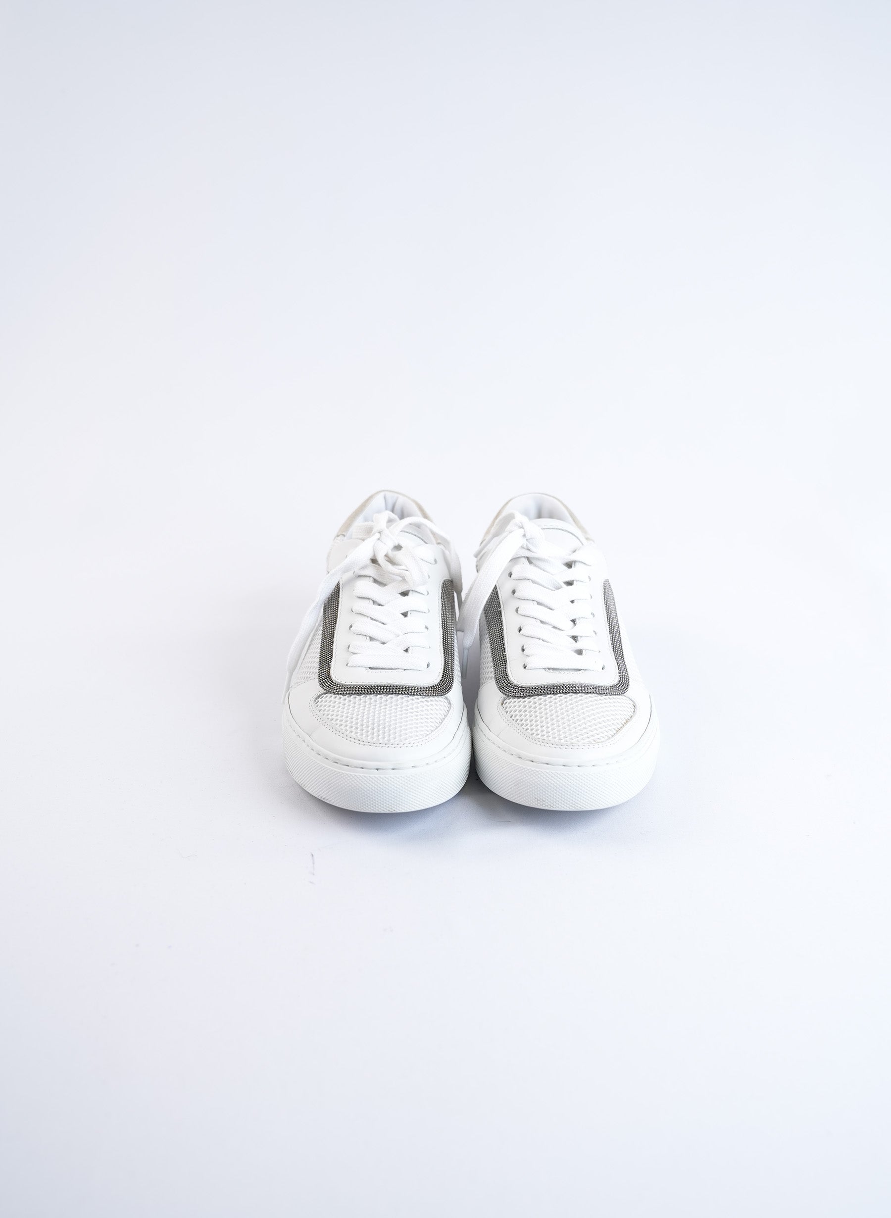 Brunello Cucinelli Leather And Mesh Sneakers