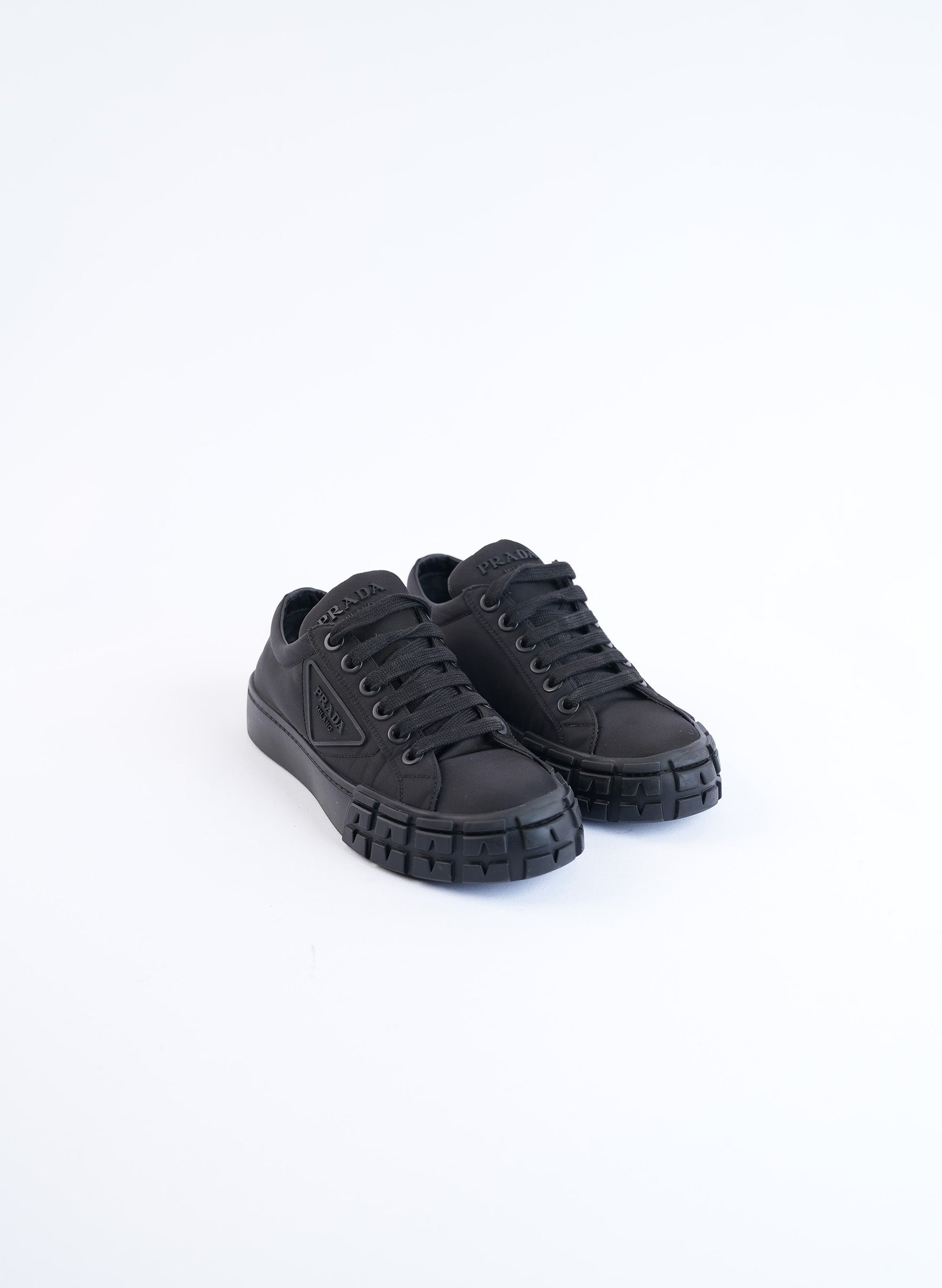 Prada Double Wheel Black Sneakers