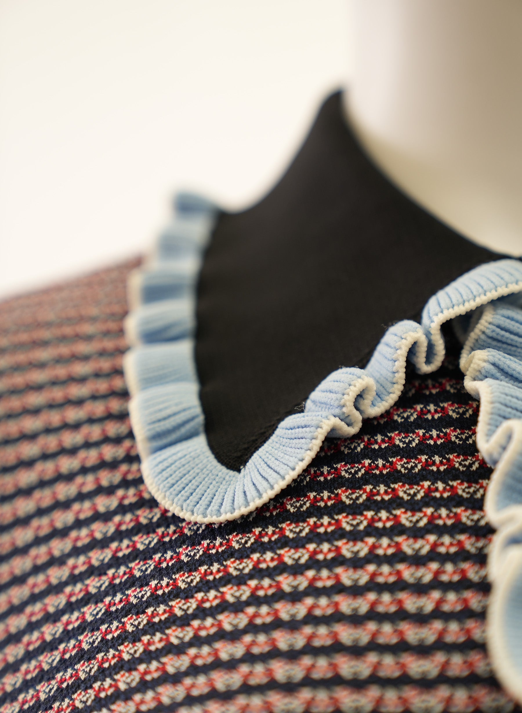 Miu Miu Frilled Trim Knitted Mini Dress