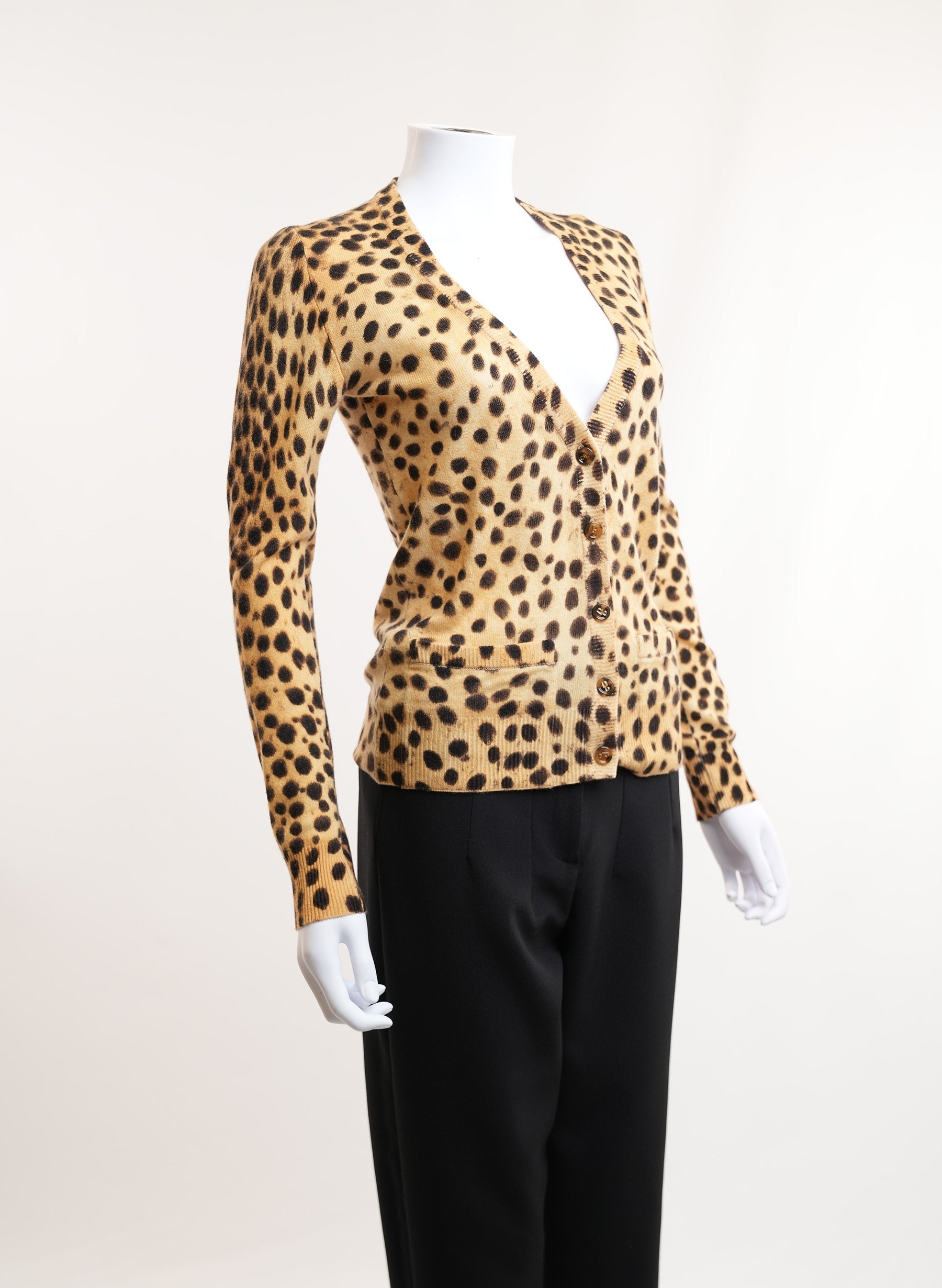 Dolce & Gabbana Leopard Print Cashmere Cardigan
