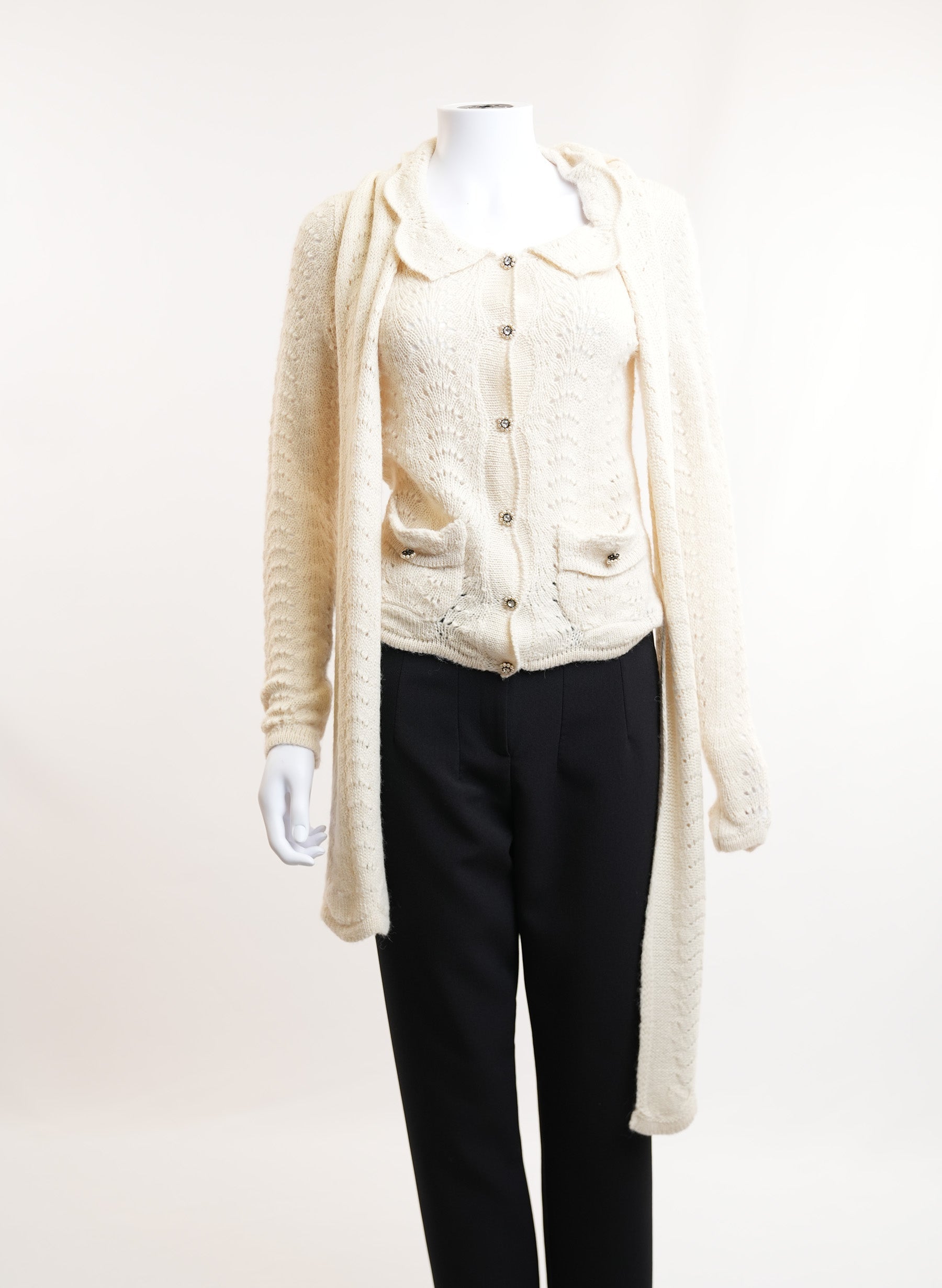 Dolce & Gabbana Wool Cardigan With Scarf