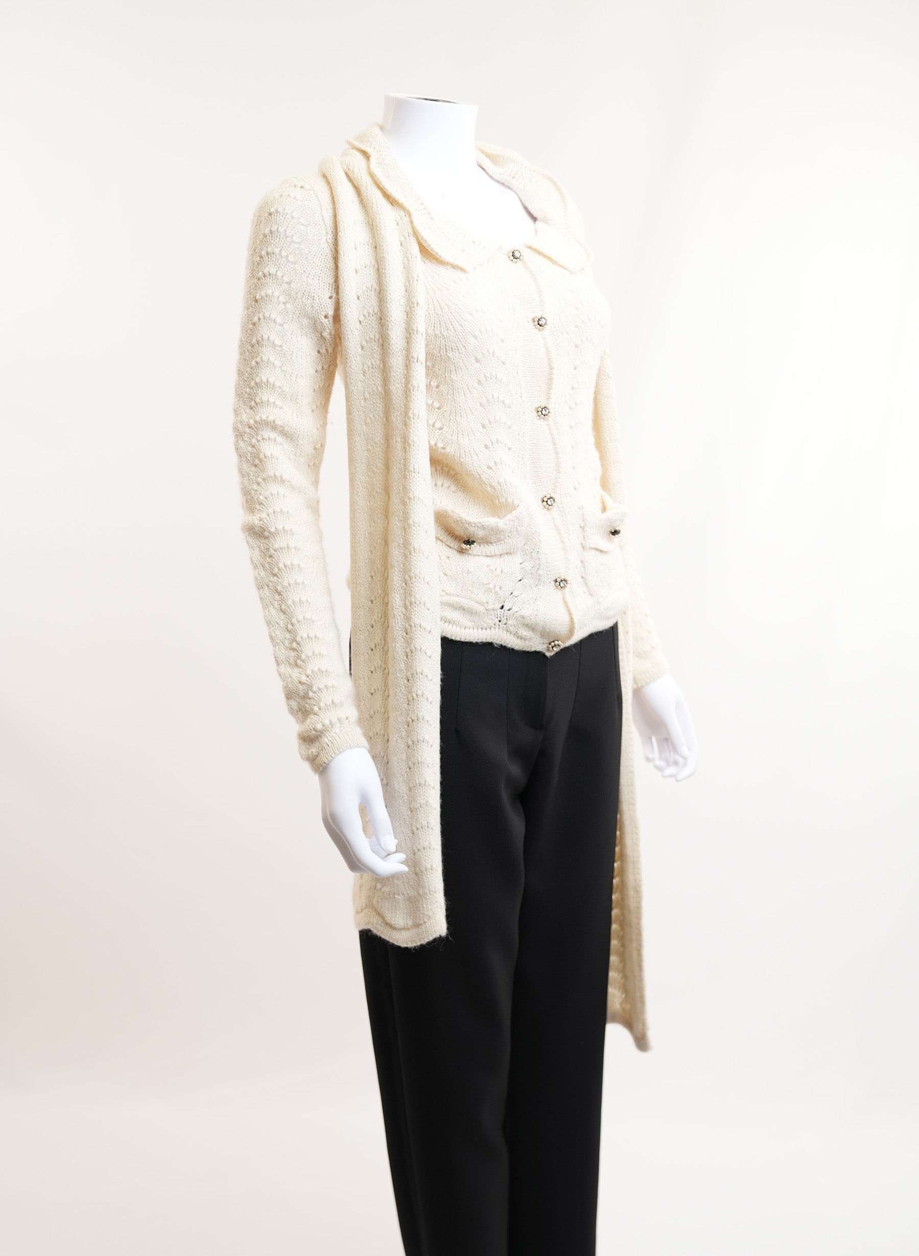 Dolce & Gabbana Wool Cardigan With Scarf
