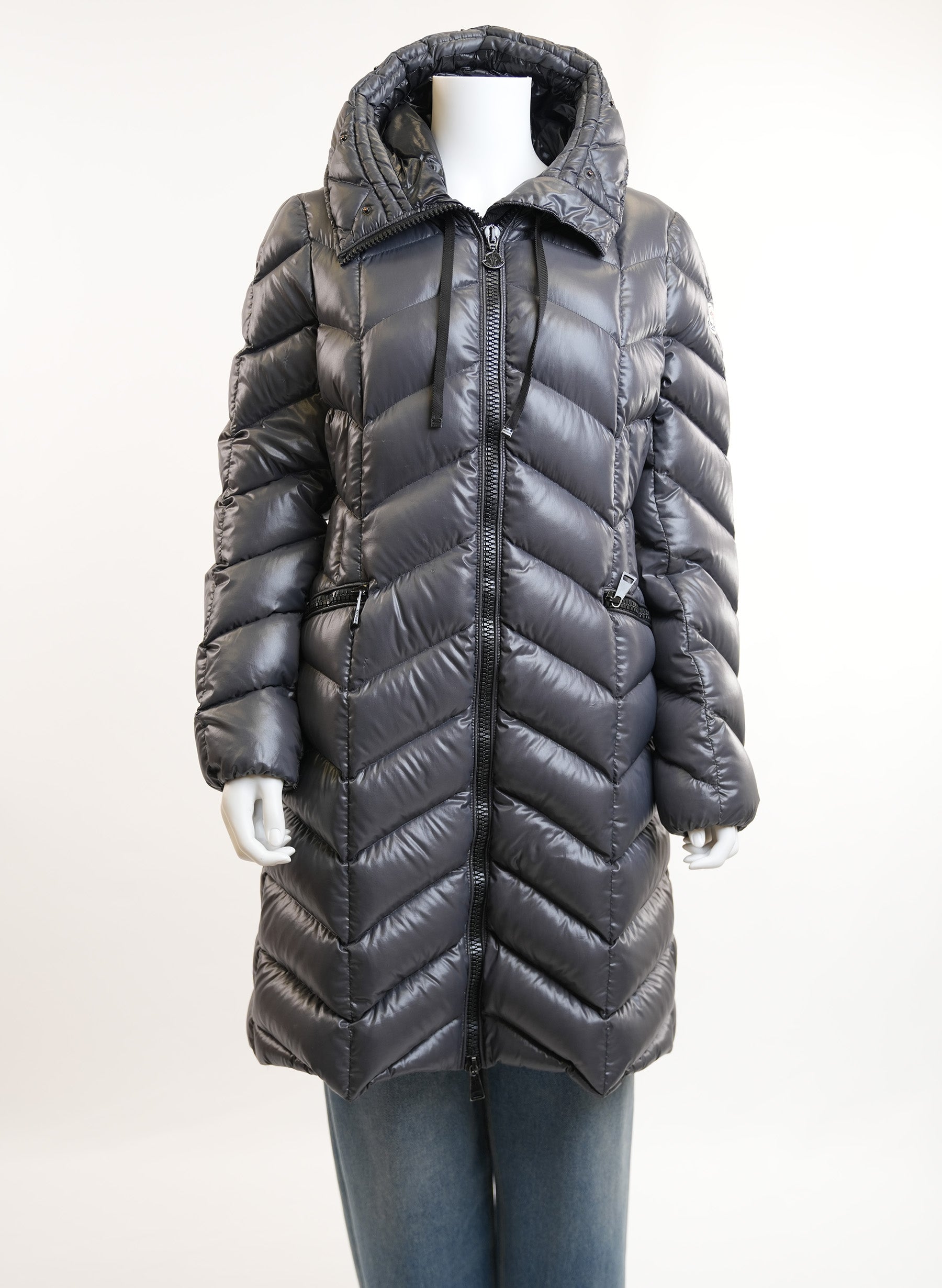 Moncler Black Knee Length Jacket