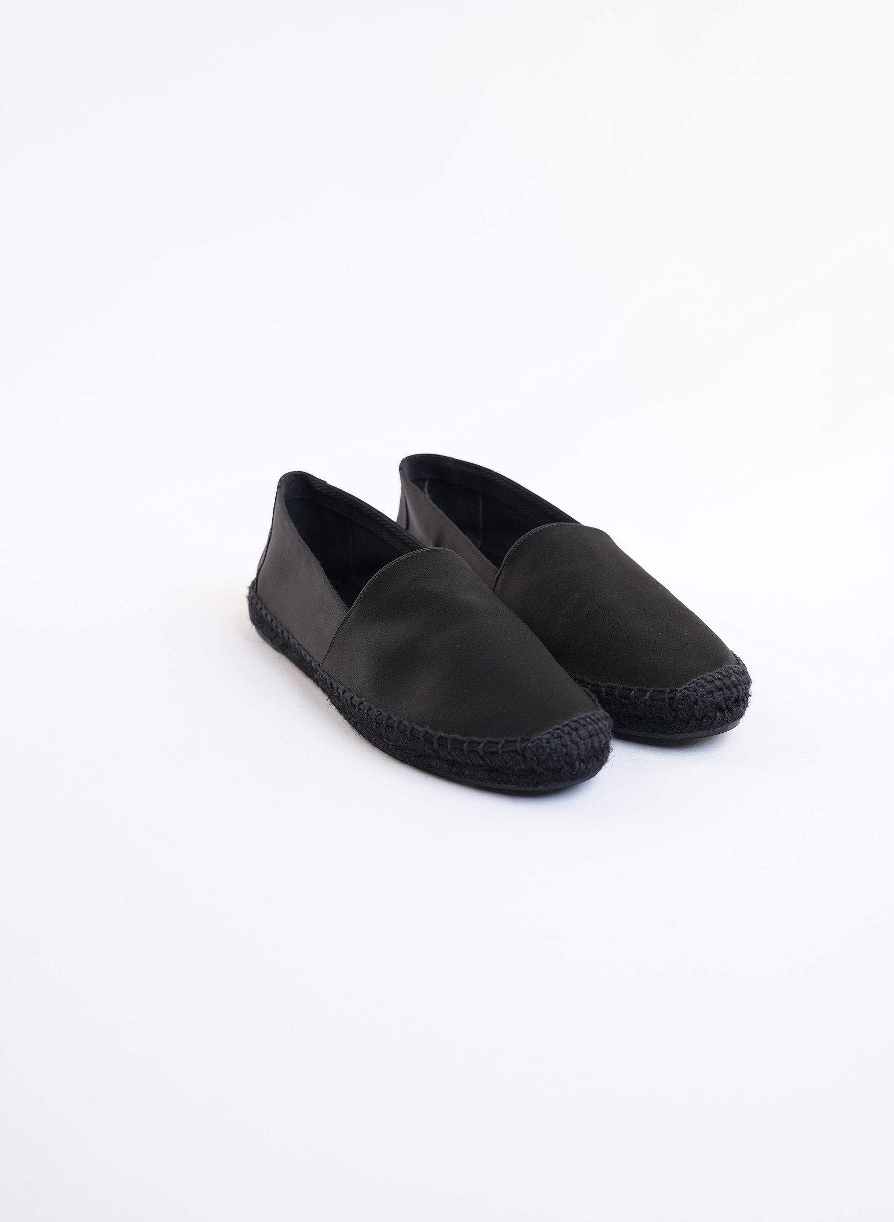 Saint Laurent Black Ottoman Espadrilles