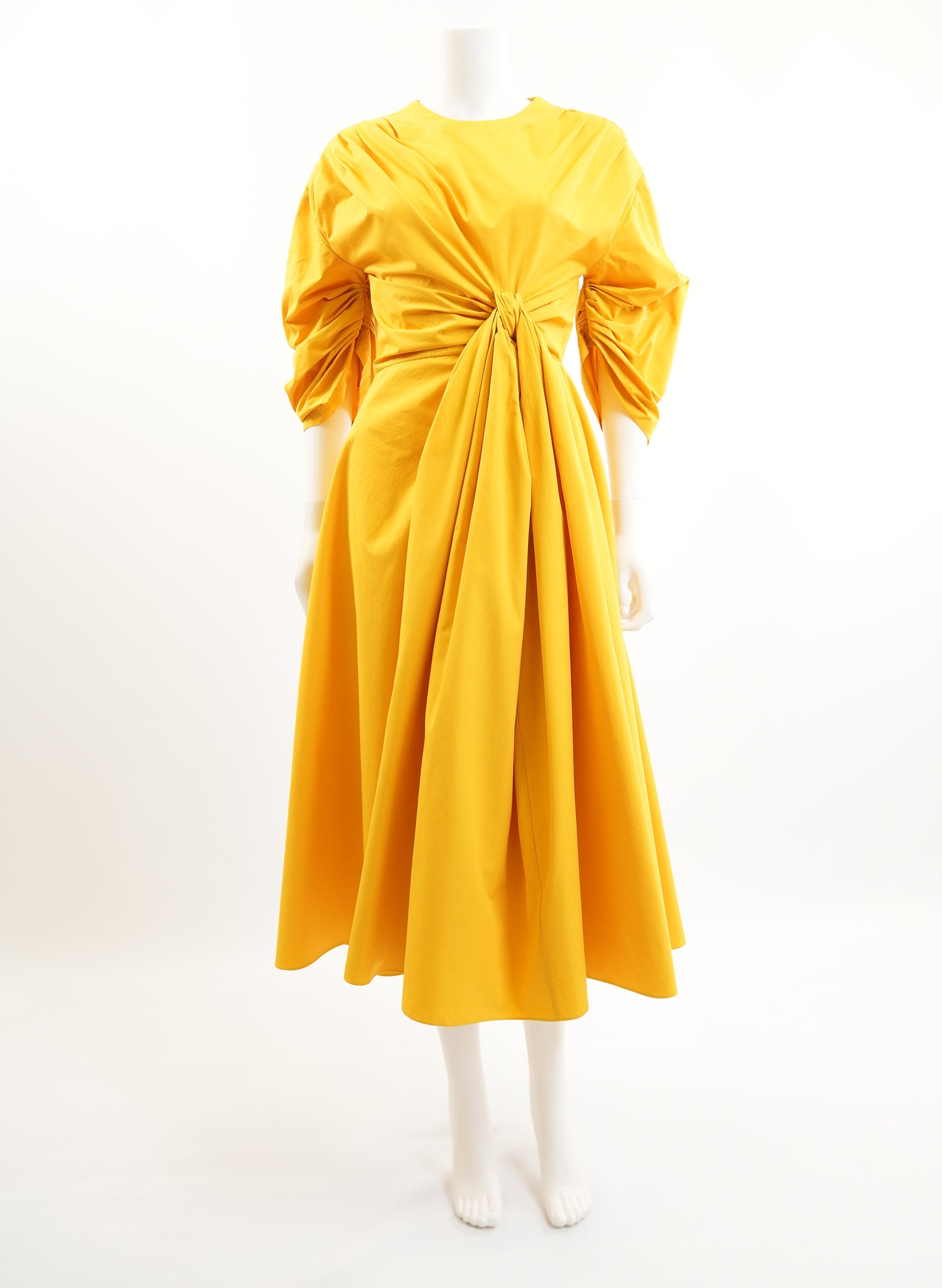 Alexander McQueen Midi Cotton Drapped Dress