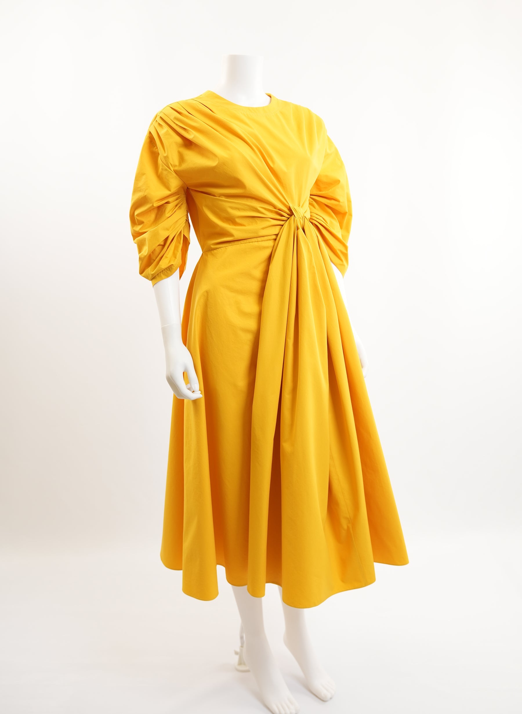 Alexander McQueen Midi Cotton Drapped Dress