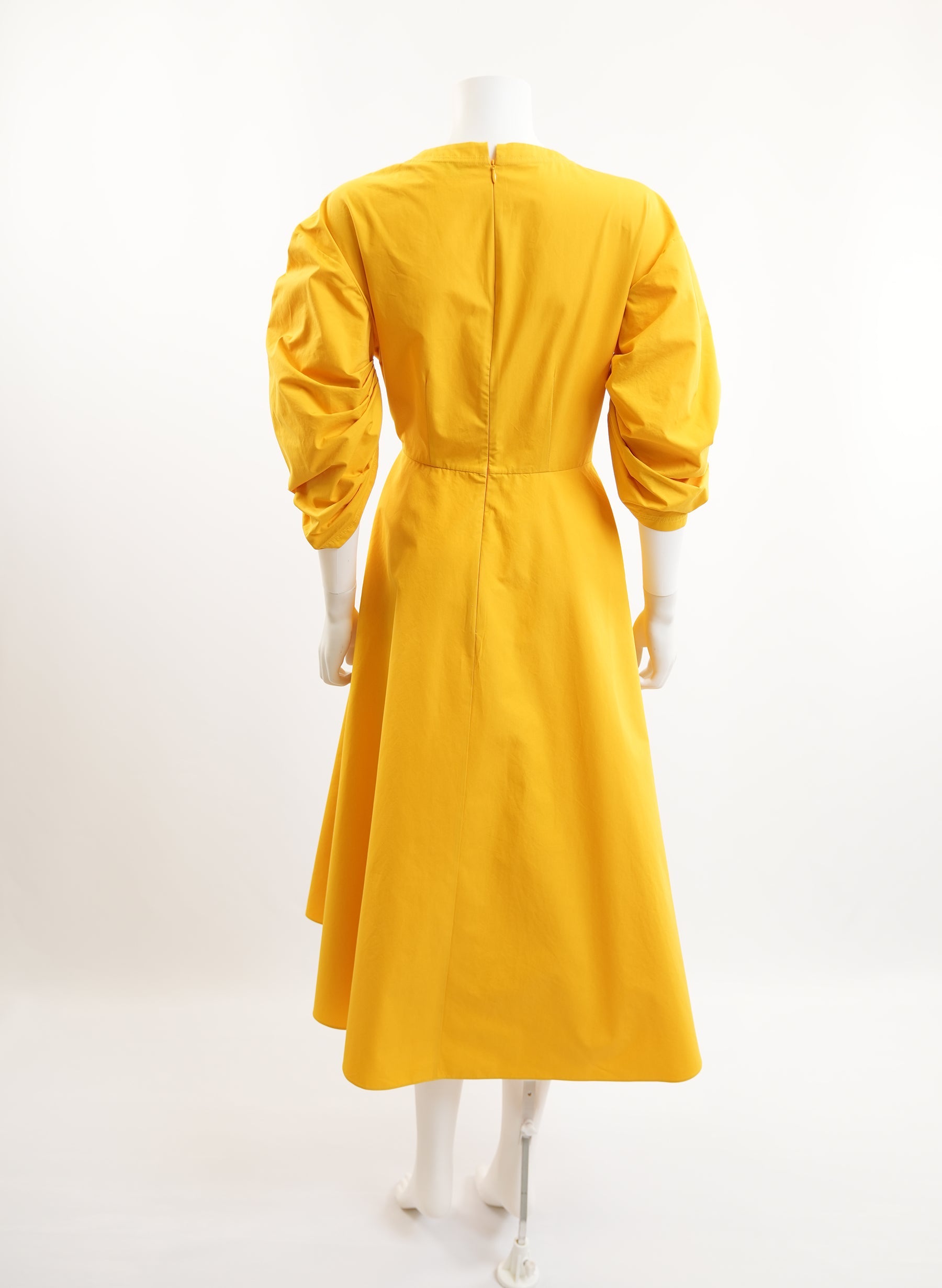 Robe midi drapée en coton Alexander McQueen