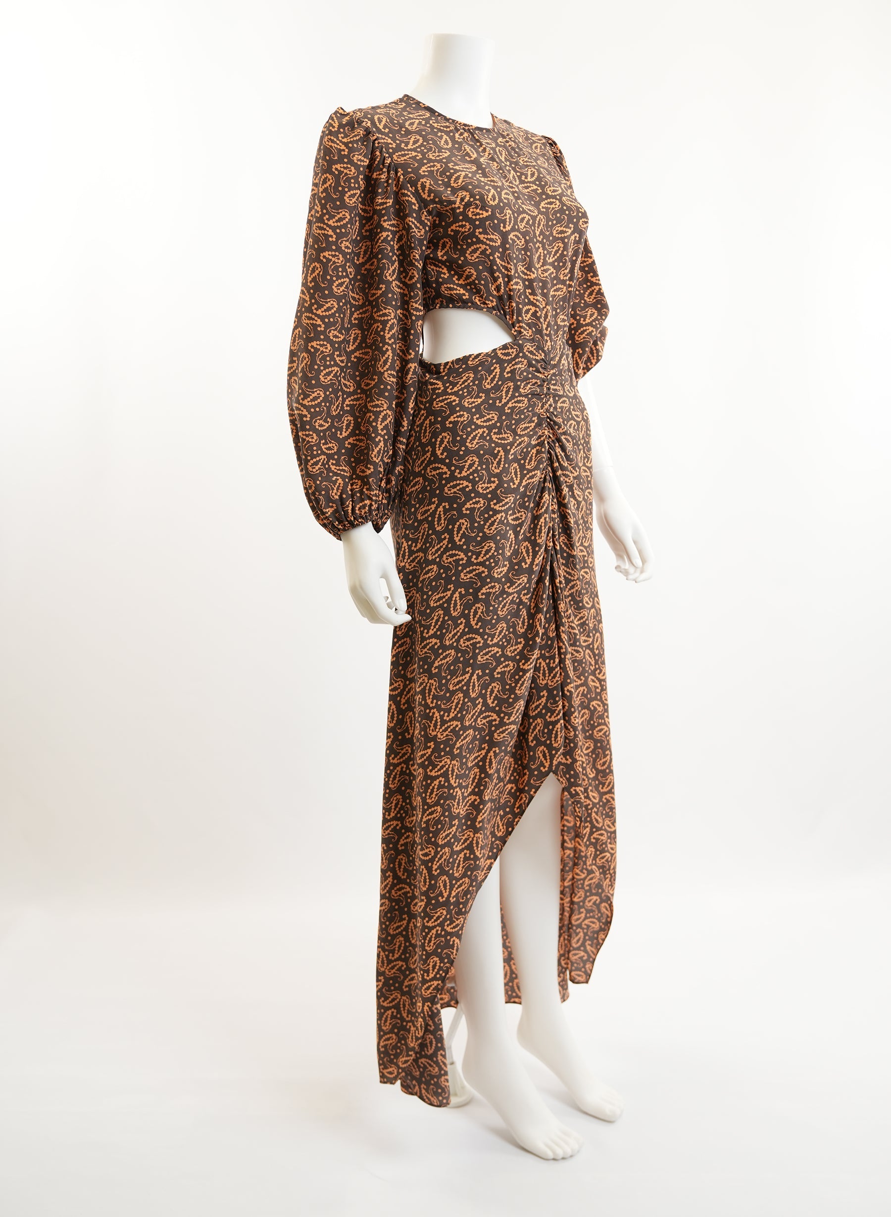 Maje Cutout Printed Long Dress