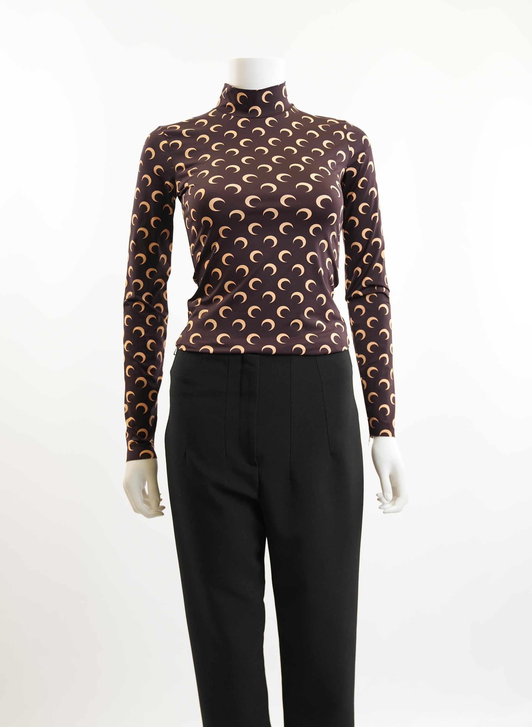 Haut à col roulé imprimé croissant de lune Marine Serre