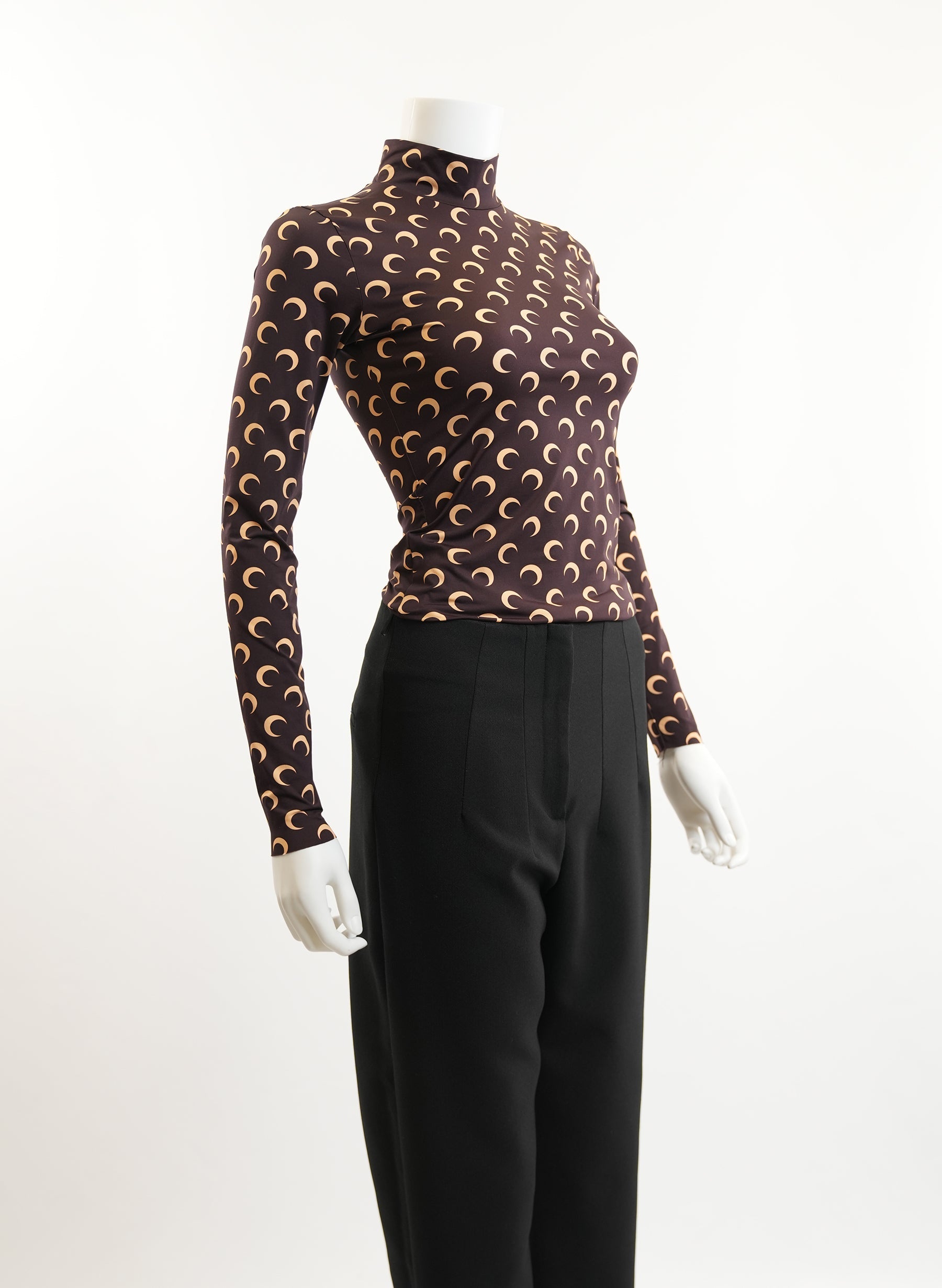 Haut à col roulé imprimé croissant de lune Marine Serre