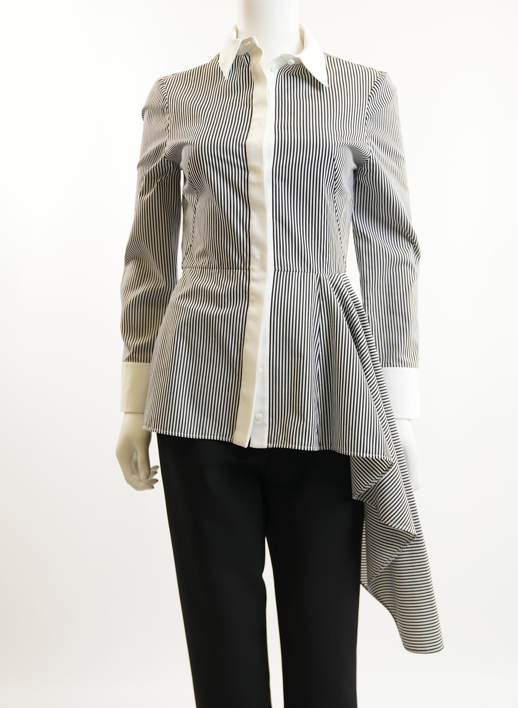 Chemisier rayé en popeline Alexander McQueen