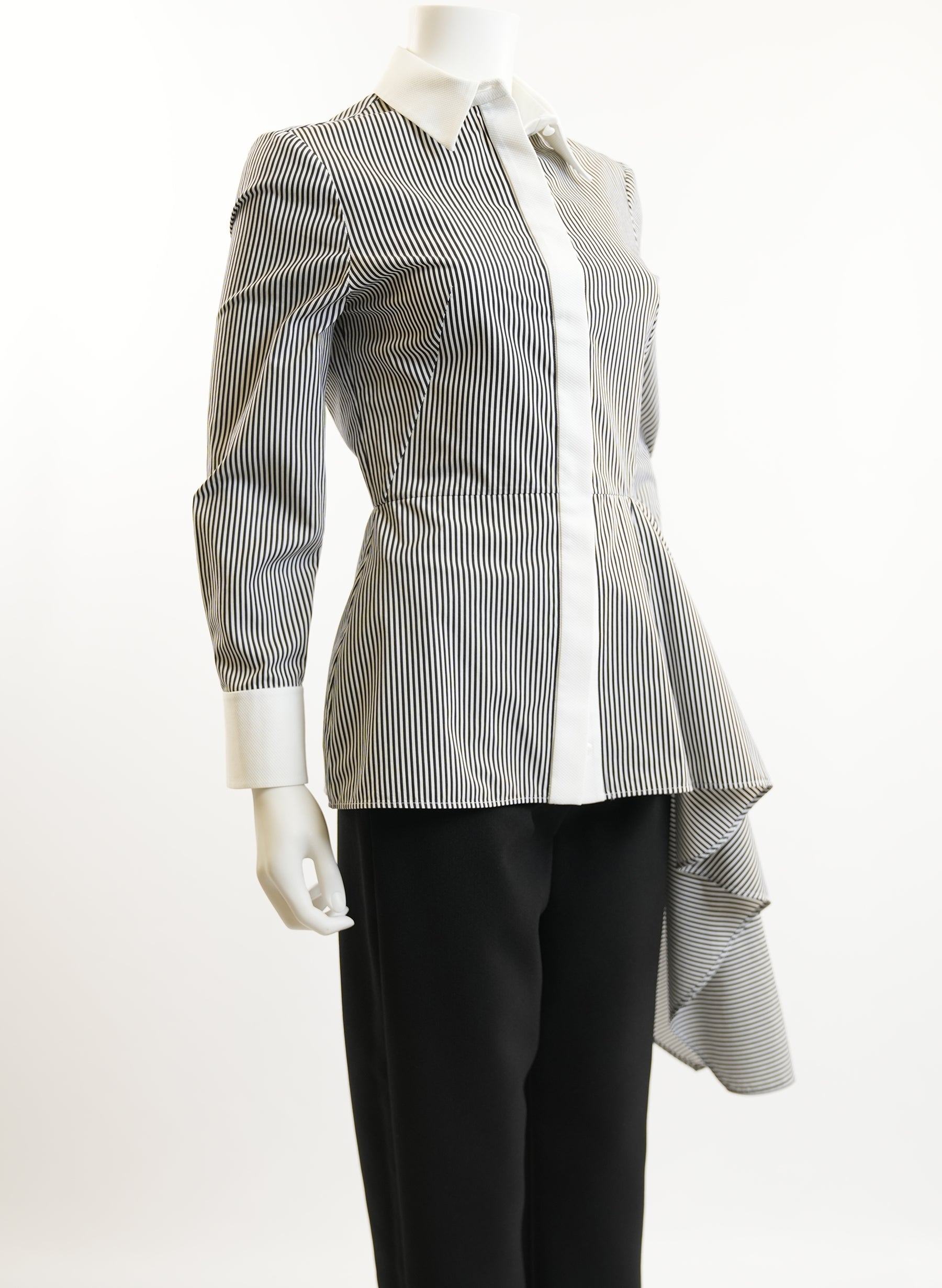 Chemisier rayé en popeline Alexander McQueen