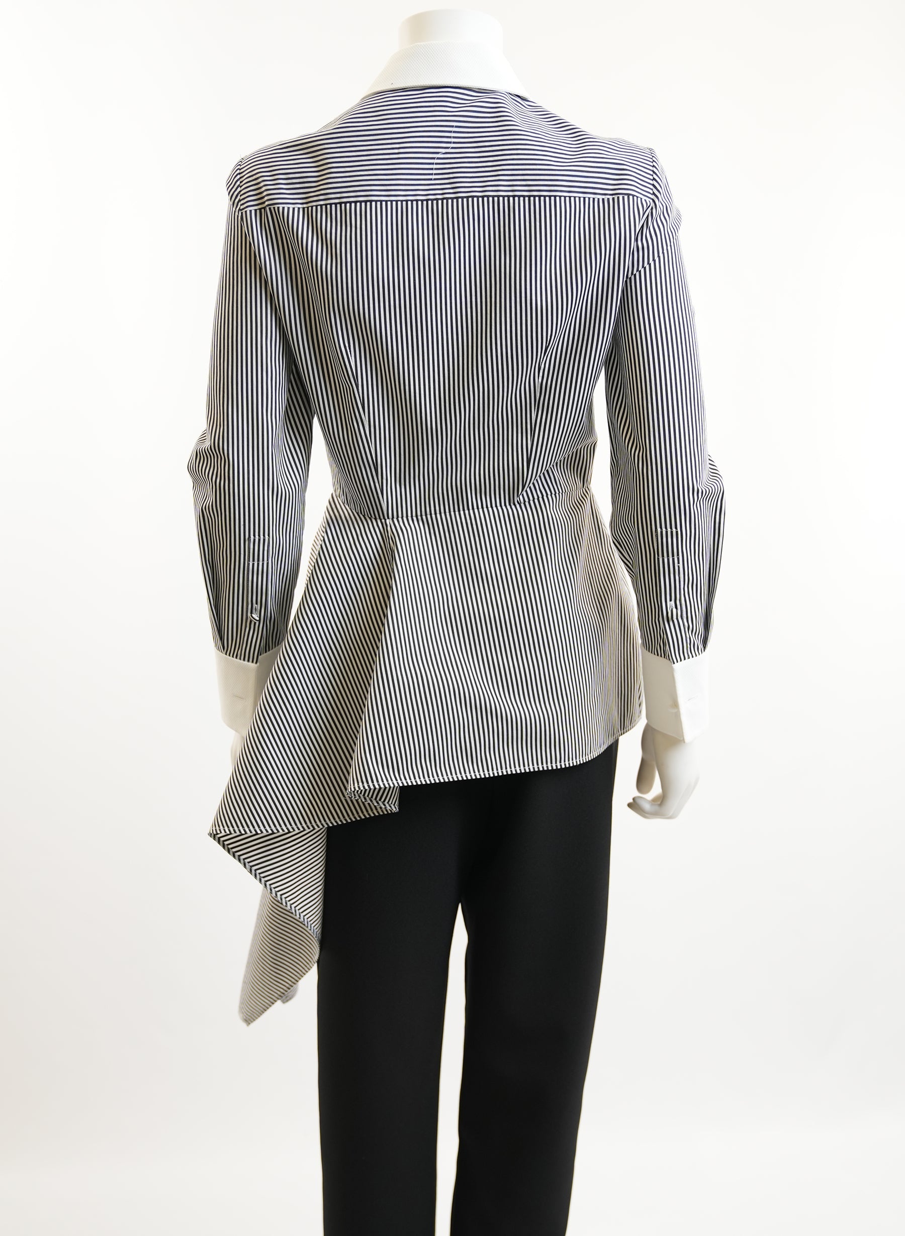 Chemisier rayé en popeline Alexander McQueen