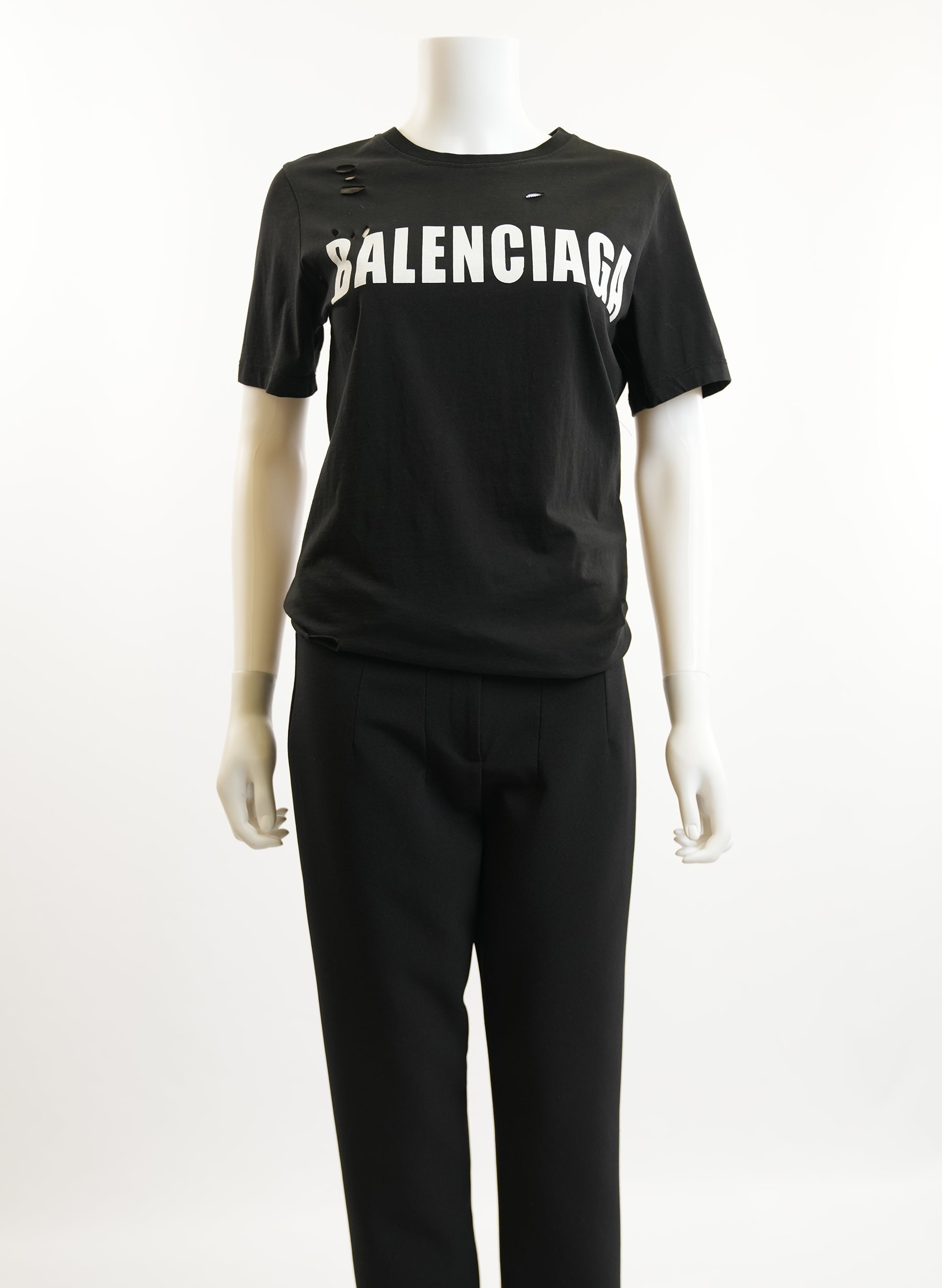 T-shirt Balenciaga à logo déchiré
