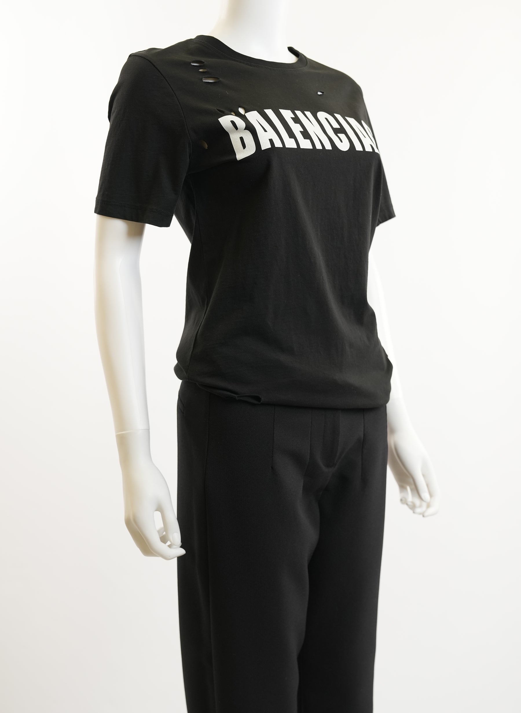T-shirt Balenciaga à logo déchiré