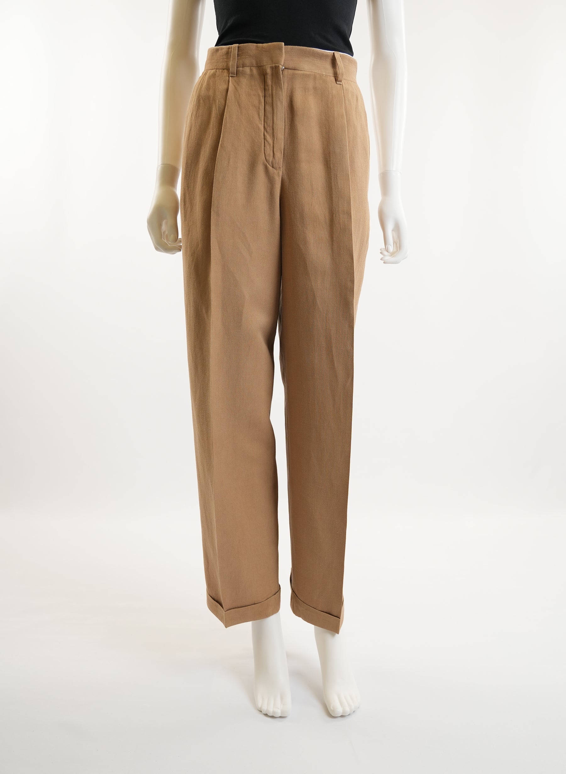 The Row Pleated Brown Pants