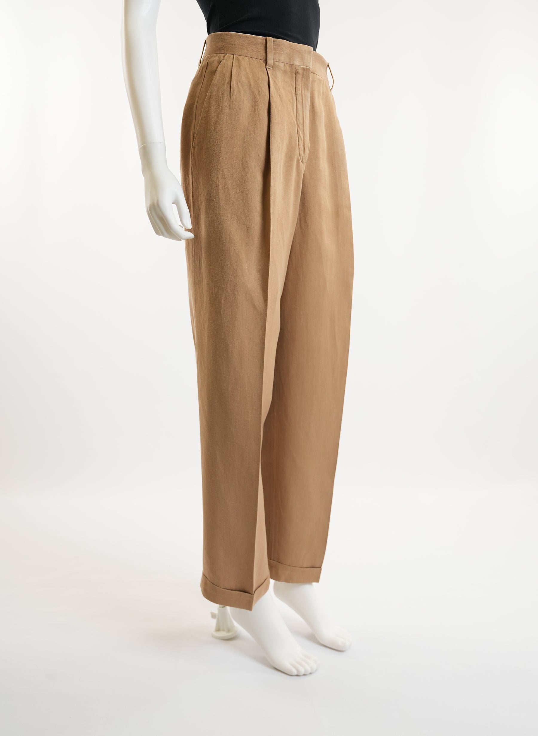 The Row Pleated Brown Pants