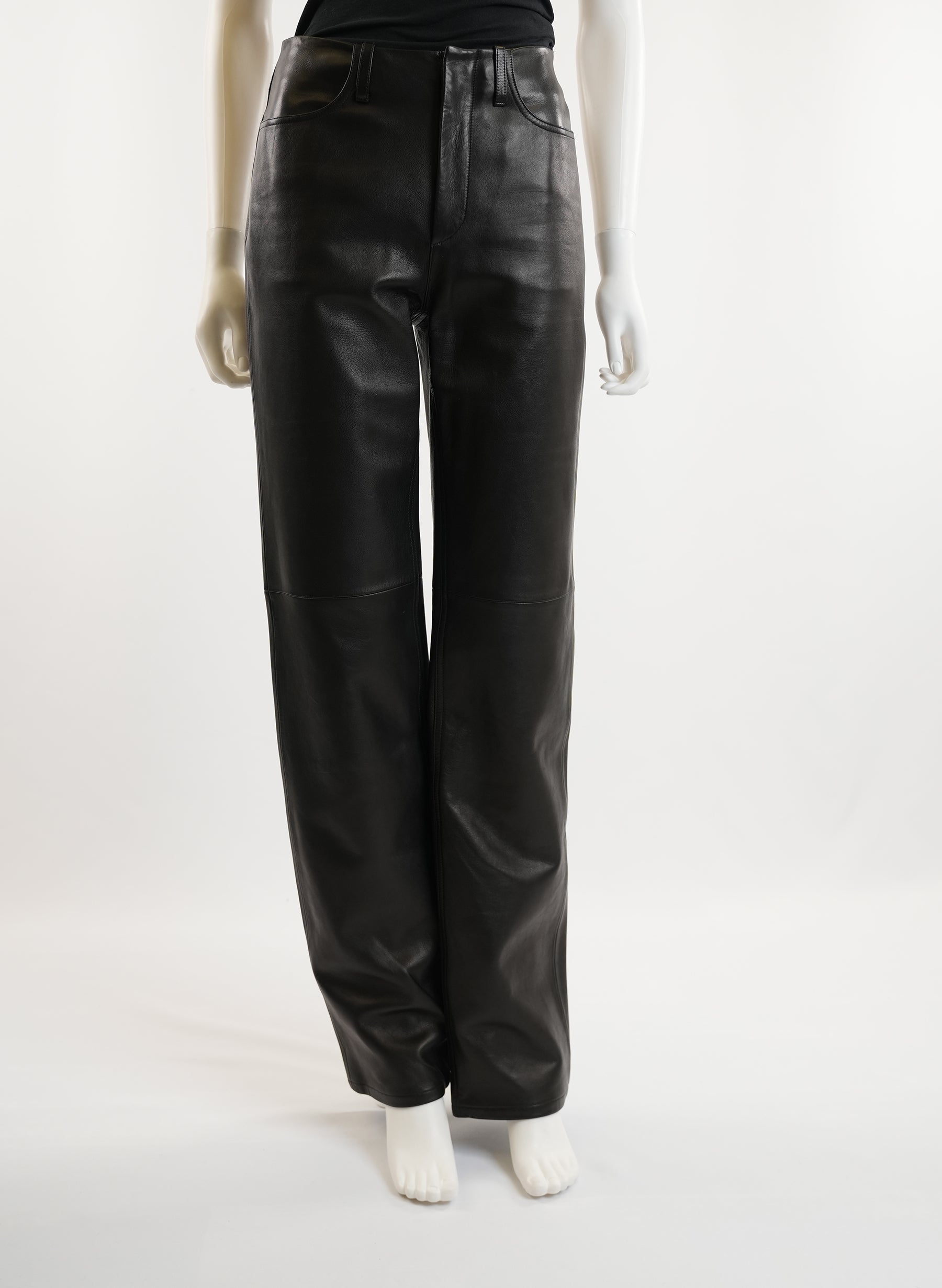 Pantalon en cuir noir Alexander Wang