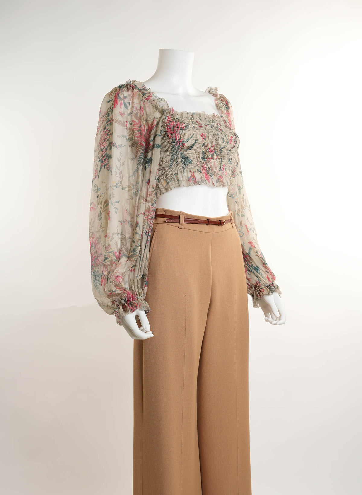 Blouse courte fleurie Zimmermann