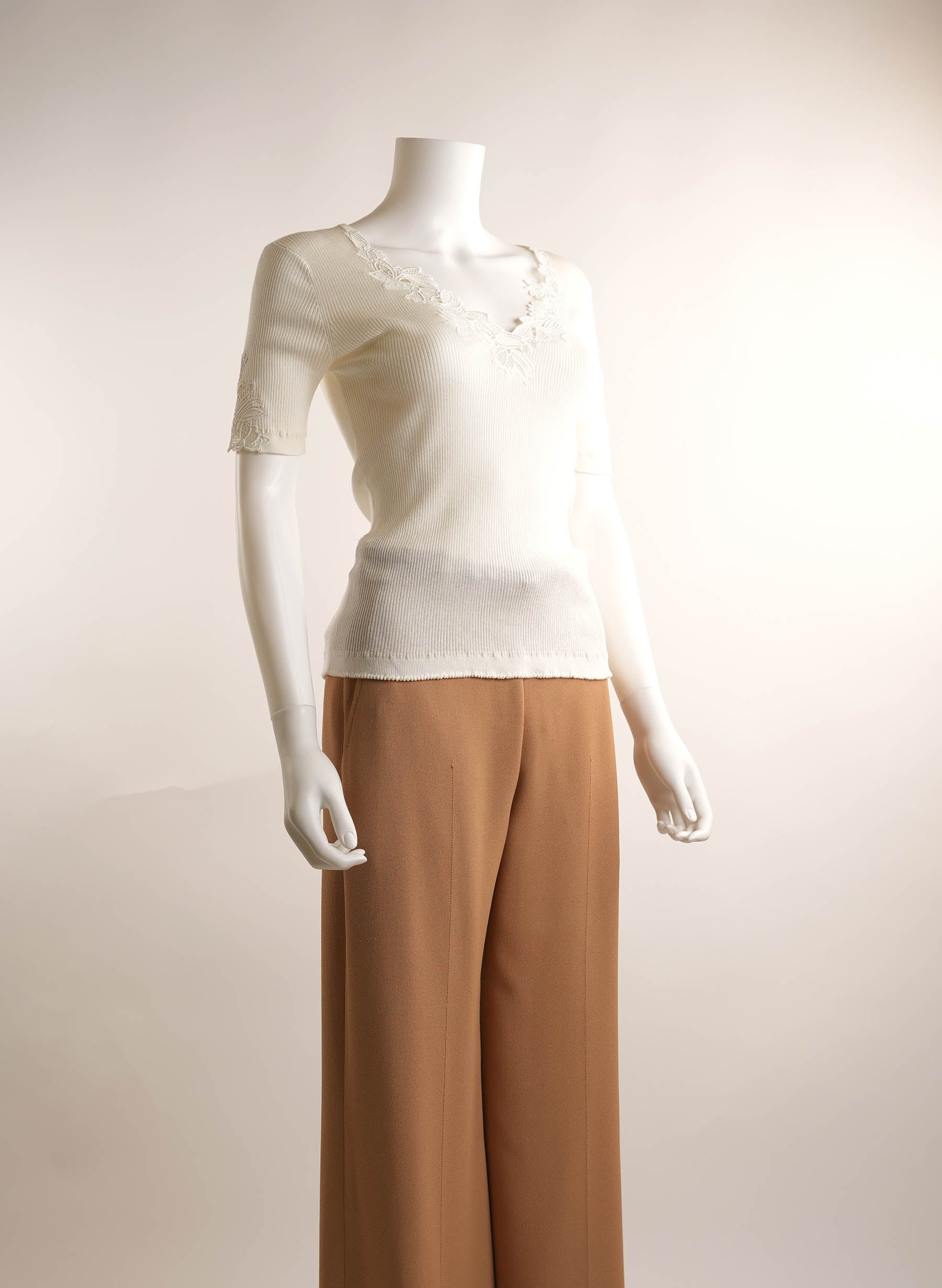 Haut en maille à manches courtes Chloé